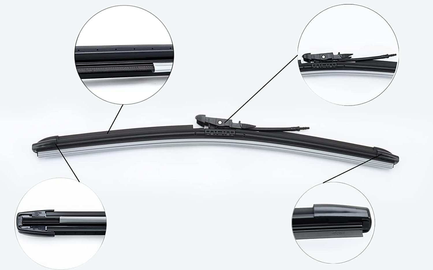 Front Windshield Wiper Blade for Tesla Model X 28" + 18" with Integrated Washing