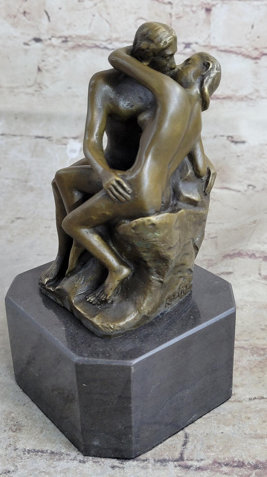 Auguste Rodin's The Kiss Love Romance Bronze Sculpture Statue Decor Nude Figures