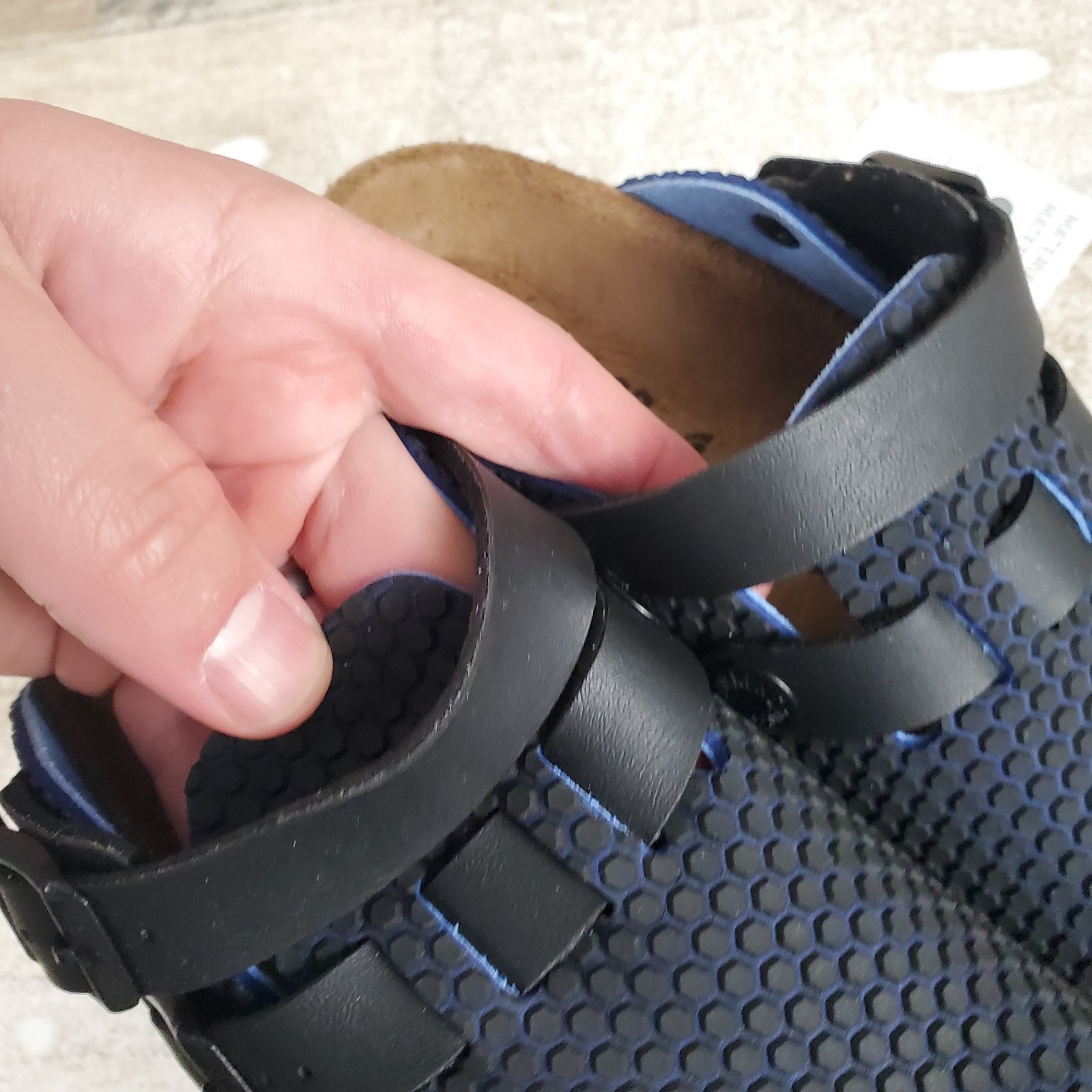 Birkenstock Kay Kids Slip On Clog Sandals Sz 1 EU 32 Blue Black Clogs