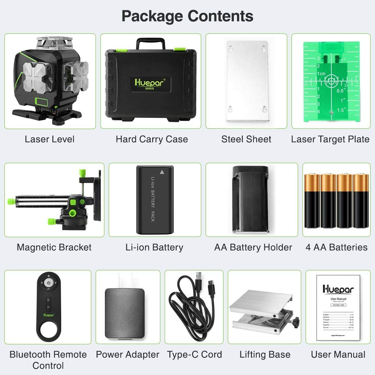4D Self-Leveling Laser Level Cross Line Laser with LCD Screen Remote Control