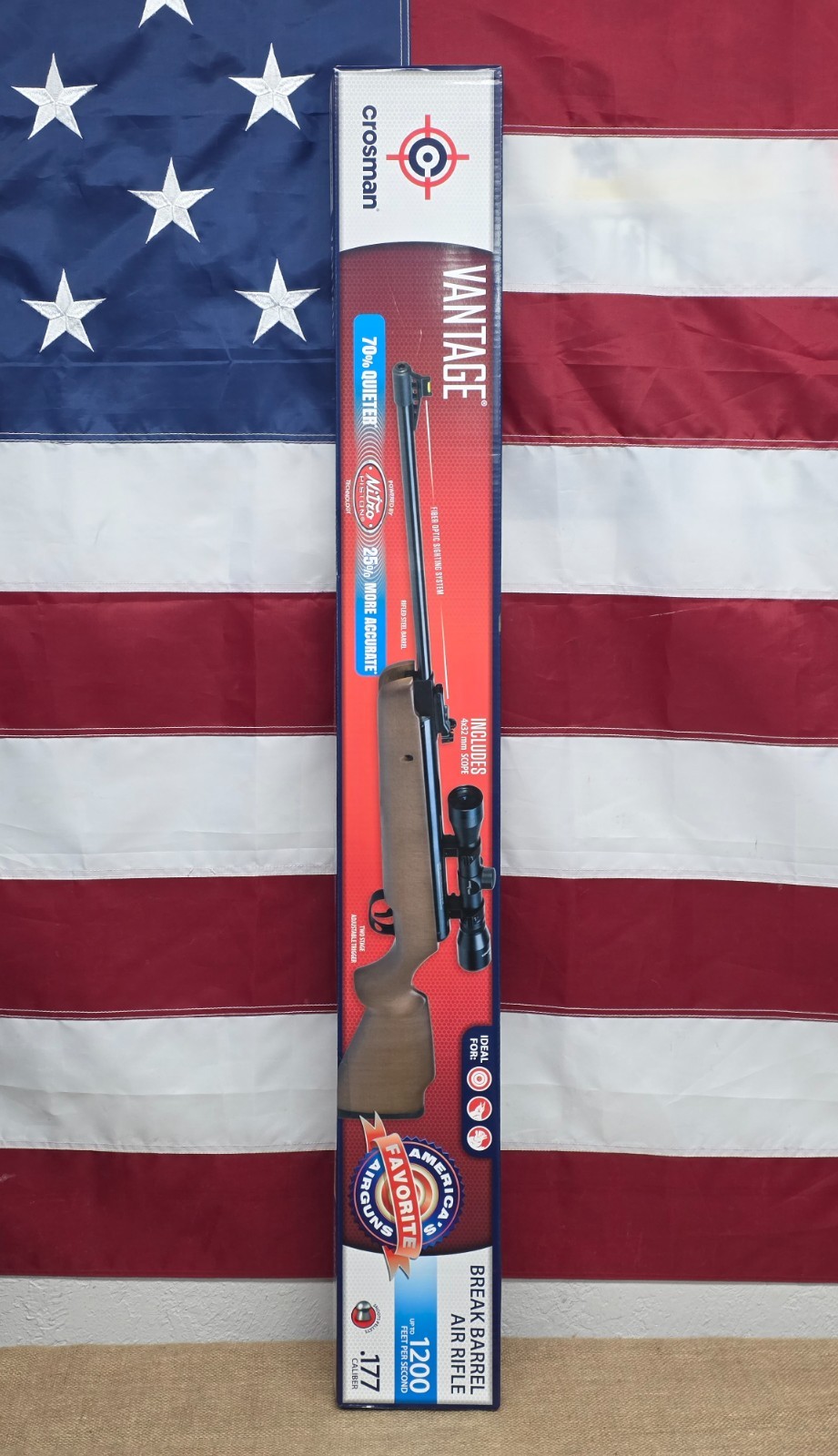 Crosman Vantage NP (Wood) .177 Nitro Piston Powered Break Barrel Air Rifle 30021