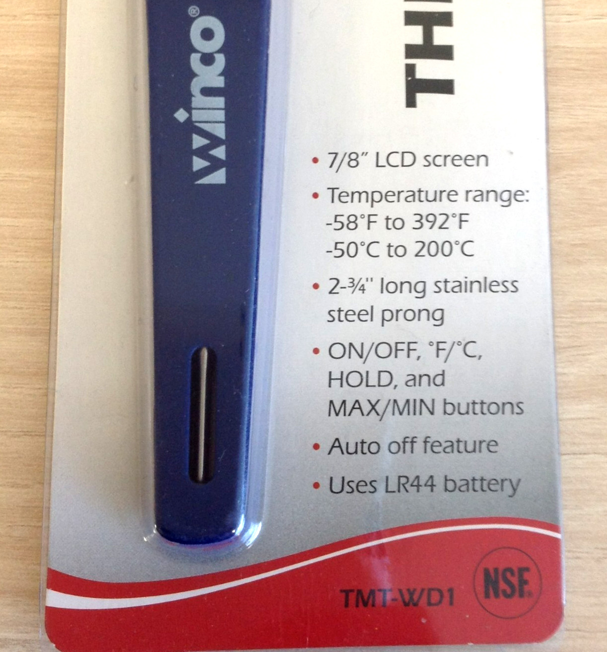Winco TMT-WD1 Pen Style Digital Thermometer Waterproof Food Service 2.75" Probe