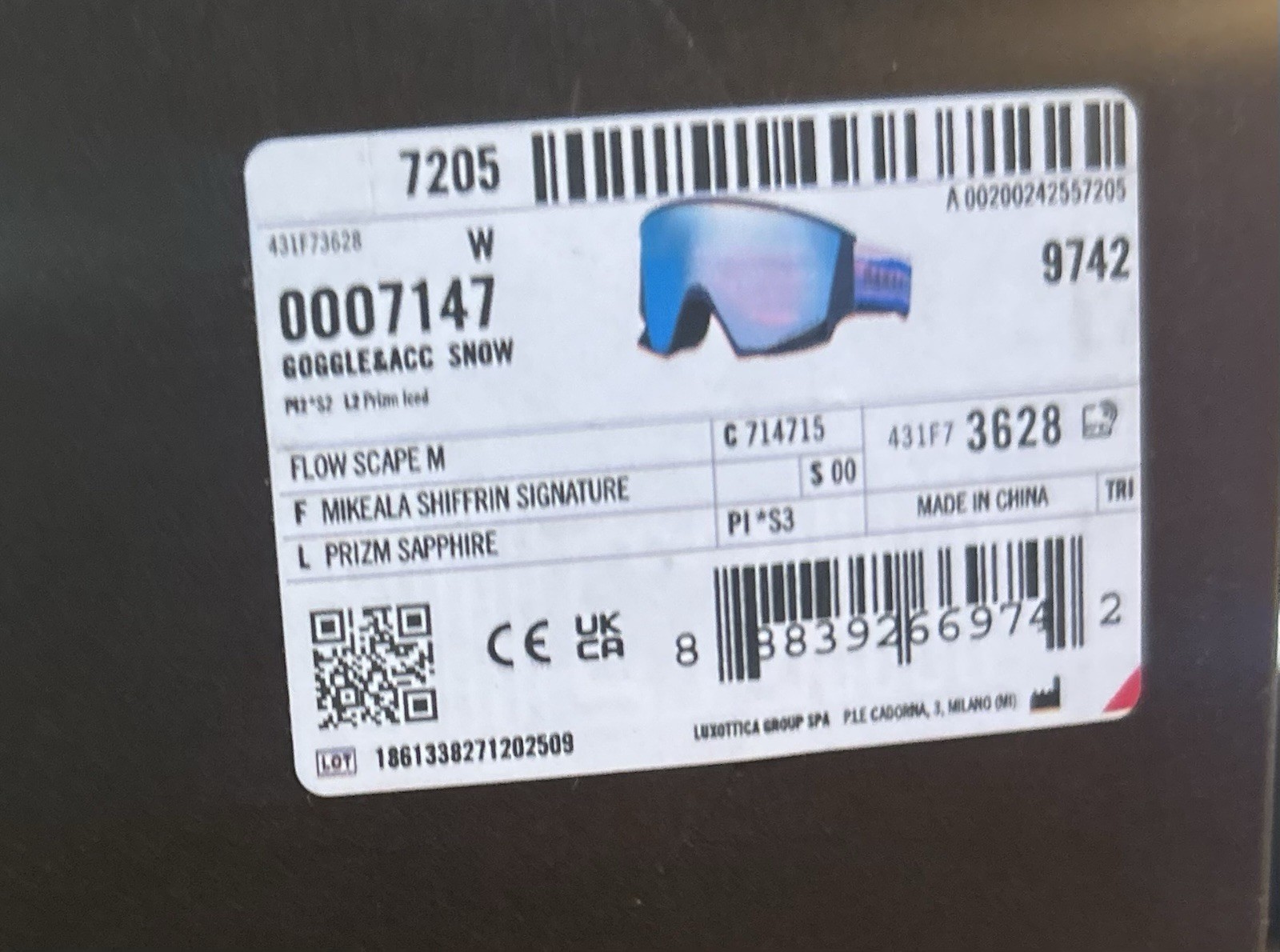 Oakley Flow Scape M Snow Goggles + Extra Lens