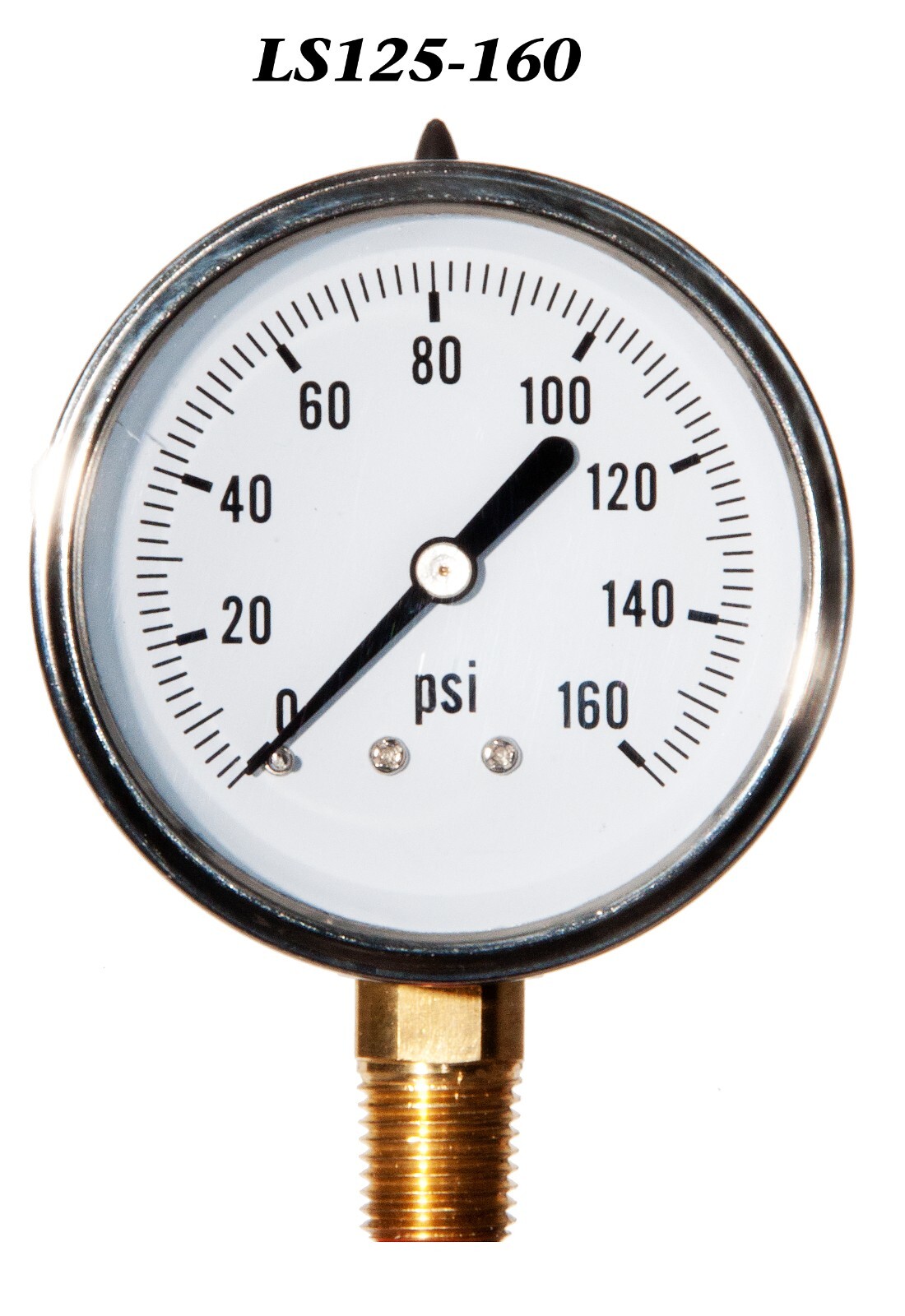 Pressure Gauge 0-160 PSI, Liquid Filled 2.5” Stainless Steel 1/4" NPT LM