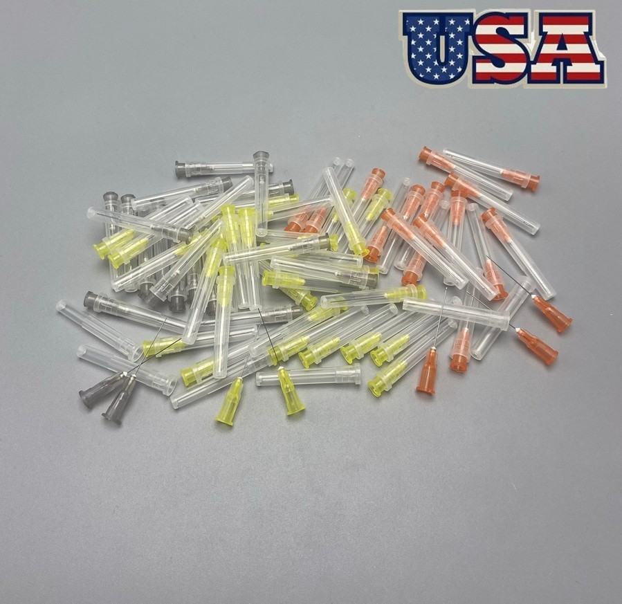 100pcs/Pack Dental Endo Irrigation Needle Syringe Tips Disposable 25G/27G/30G