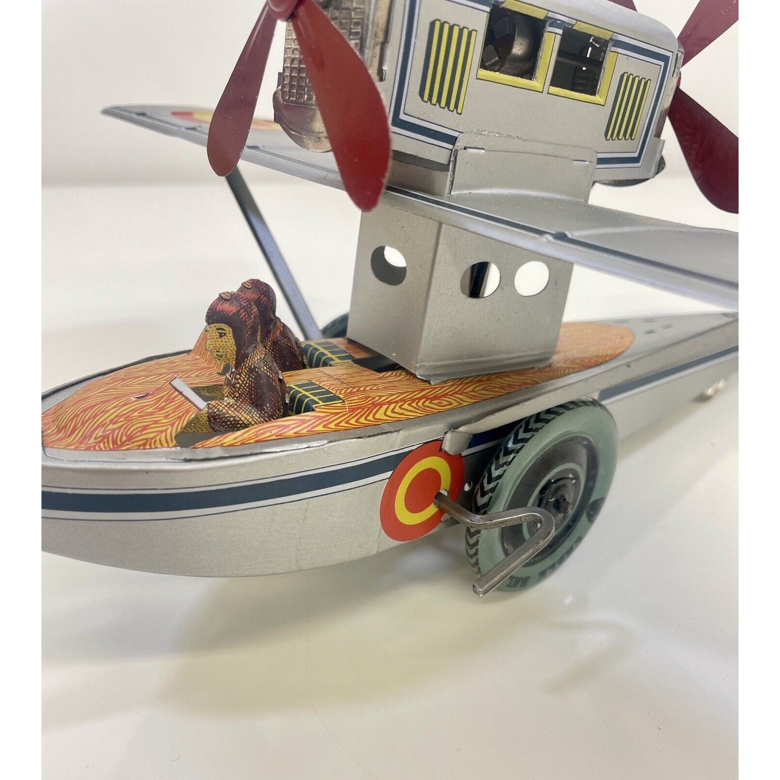 Paya Seaplane Airplane Windup Tin Toy Clockwork Spain