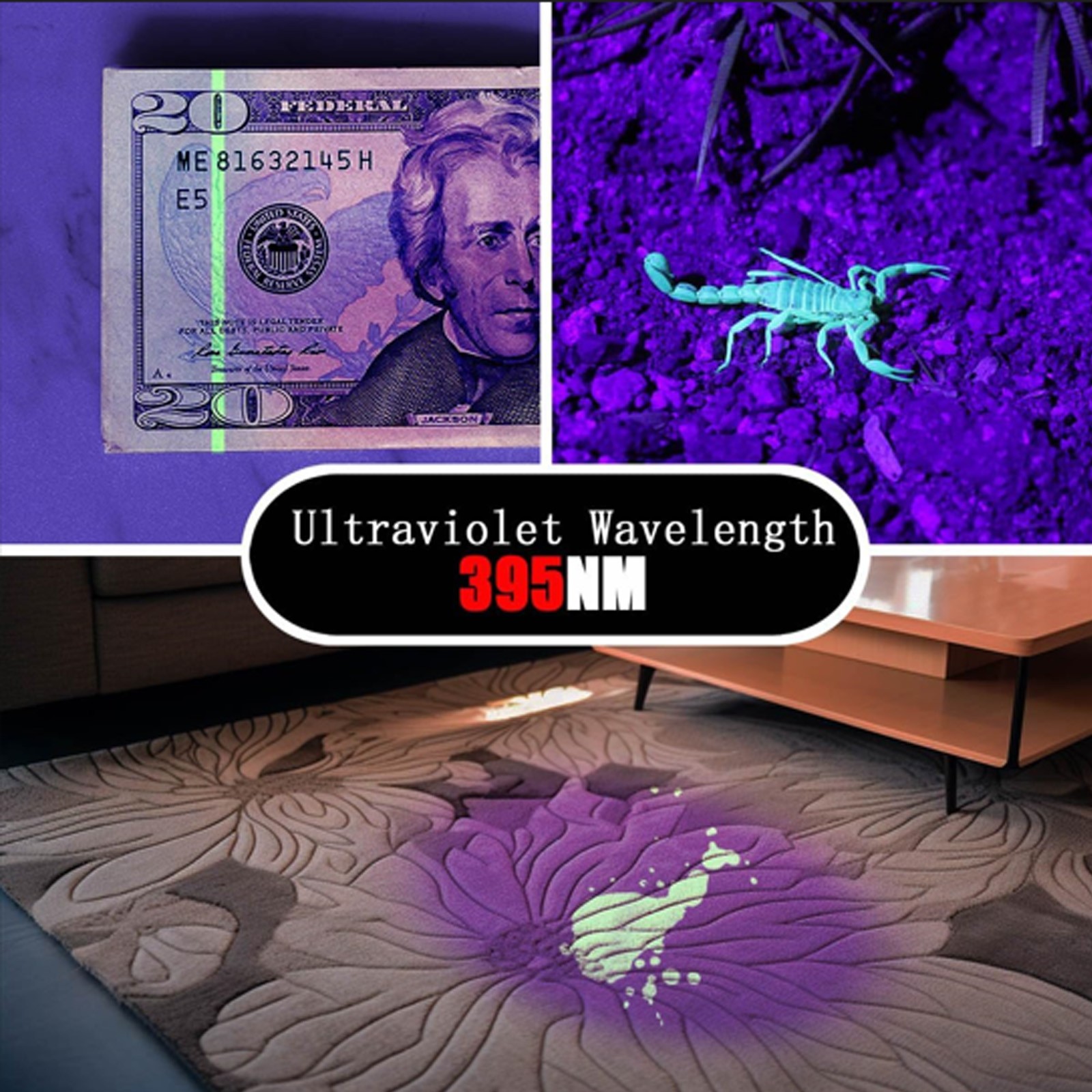 20PACK EDC UV Flashlight Pen Light 395nm Black Light for Pet Urine Detection