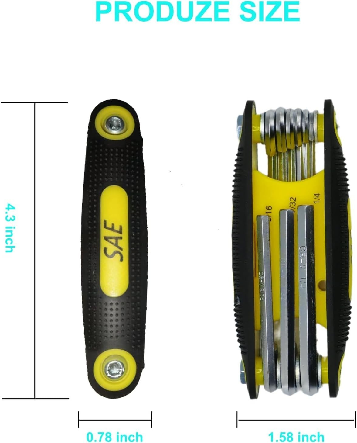 17-Piece Folding Allen Wrench Set | Metric & SAE Sizes | 2-Pack Portable Hex Too