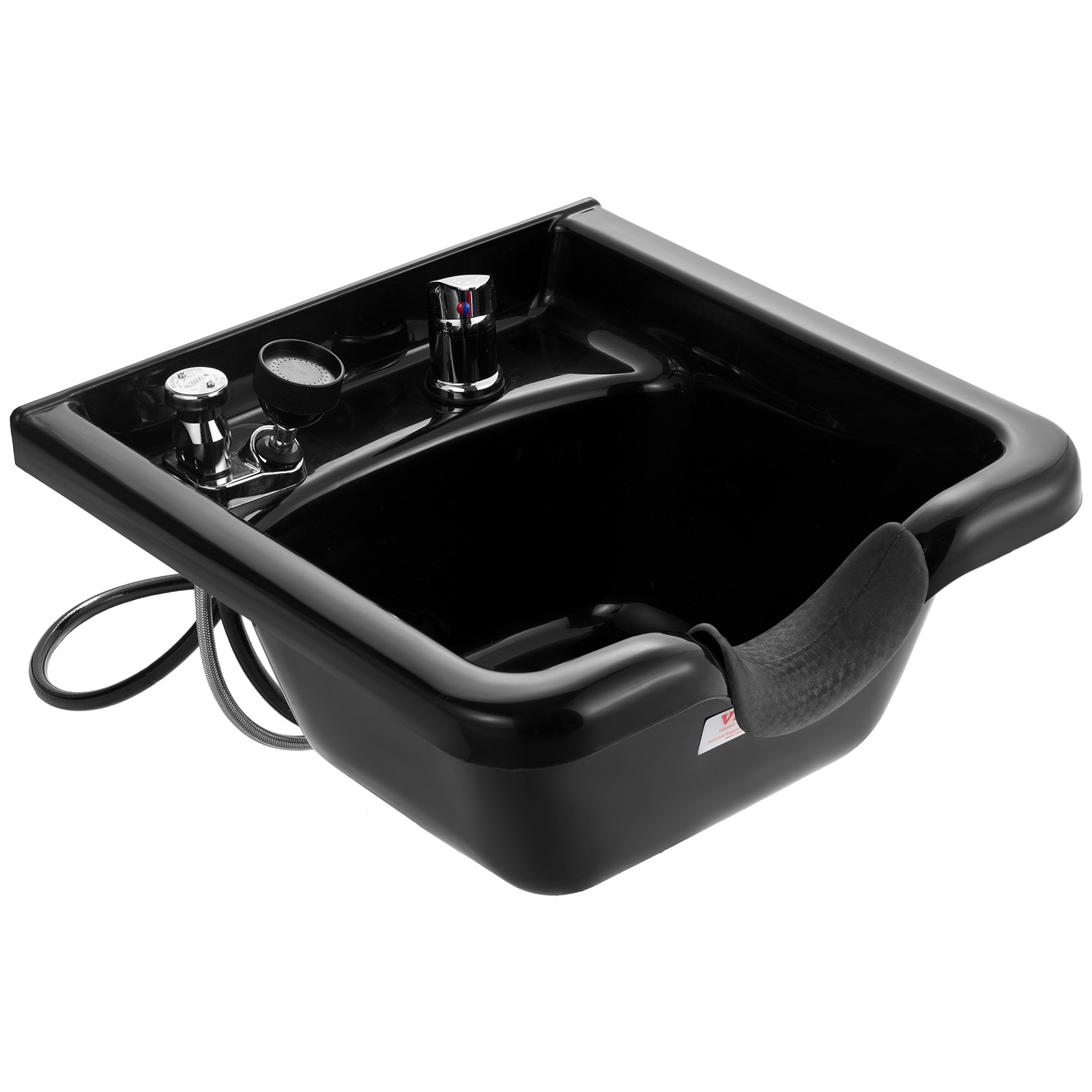 VEVOR Shampoo Bowl Black Square Plastic Shampoo Sink for Hair Wash Beauty Salon