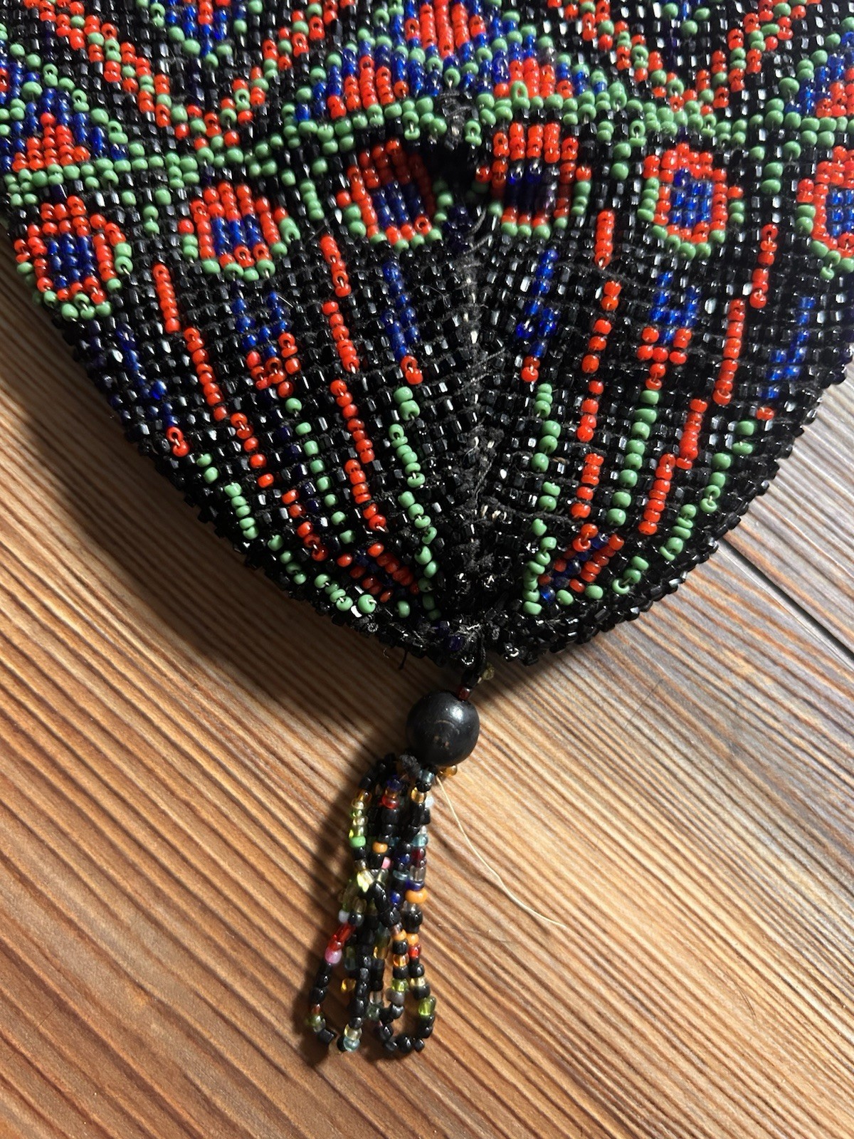 BEADED RETICULE Drawstring Purse Pouch ART DECO Victorian Flapper Geometric