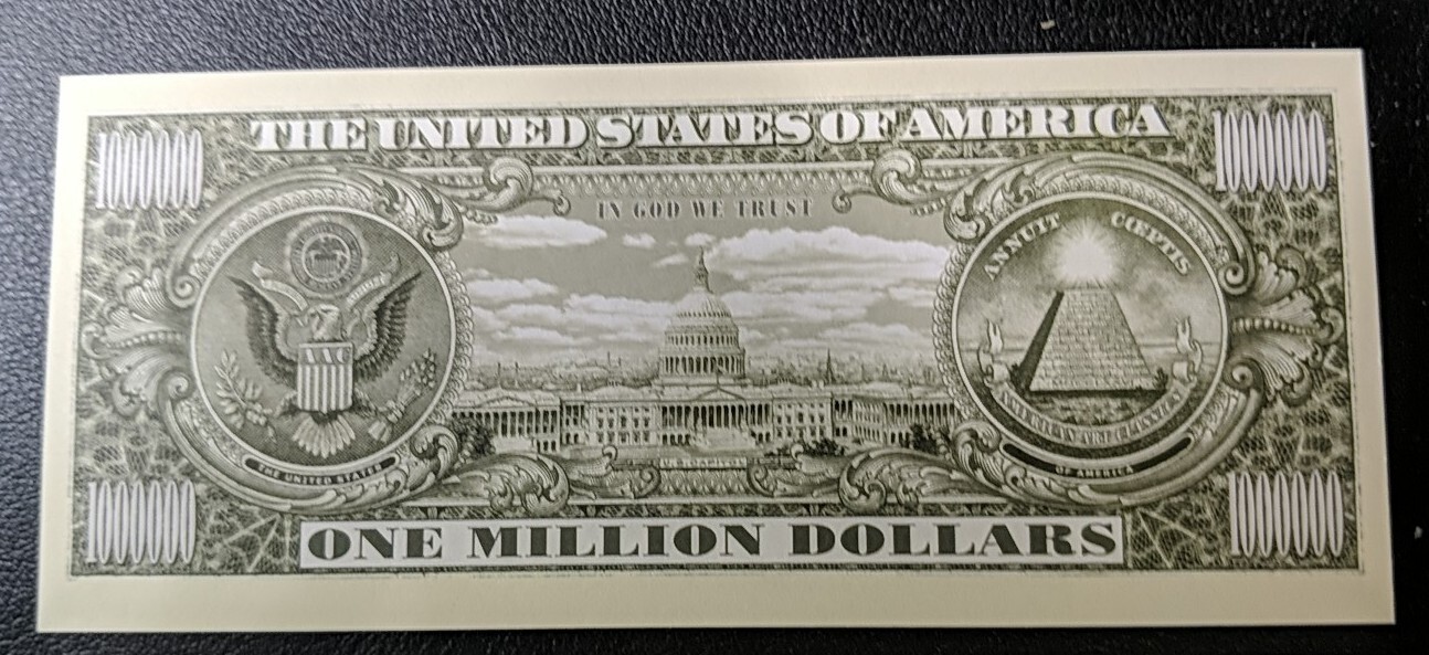 SET OF $1 Million, 1 Billion, 1 Trillion & 1 Zillion $ BILLS. Looks & feels real