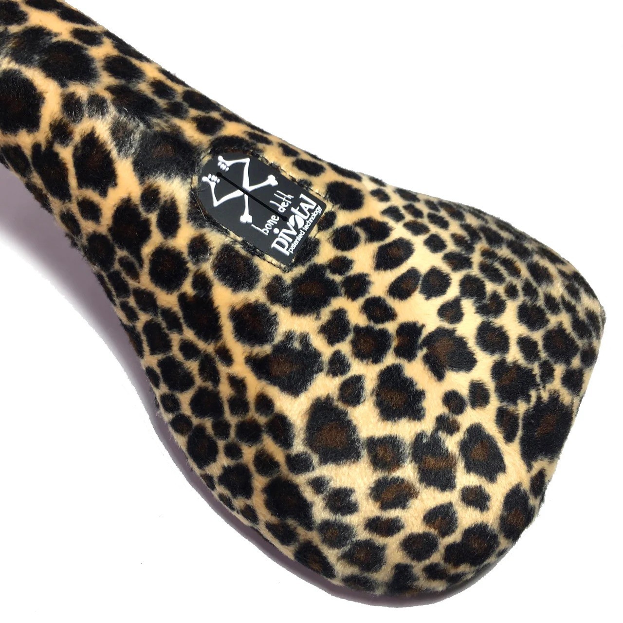 BONE DETH VIBRATOR MID PIVOTAL BMX BIKE SEAT FAUX LEOPARD FUR NEW