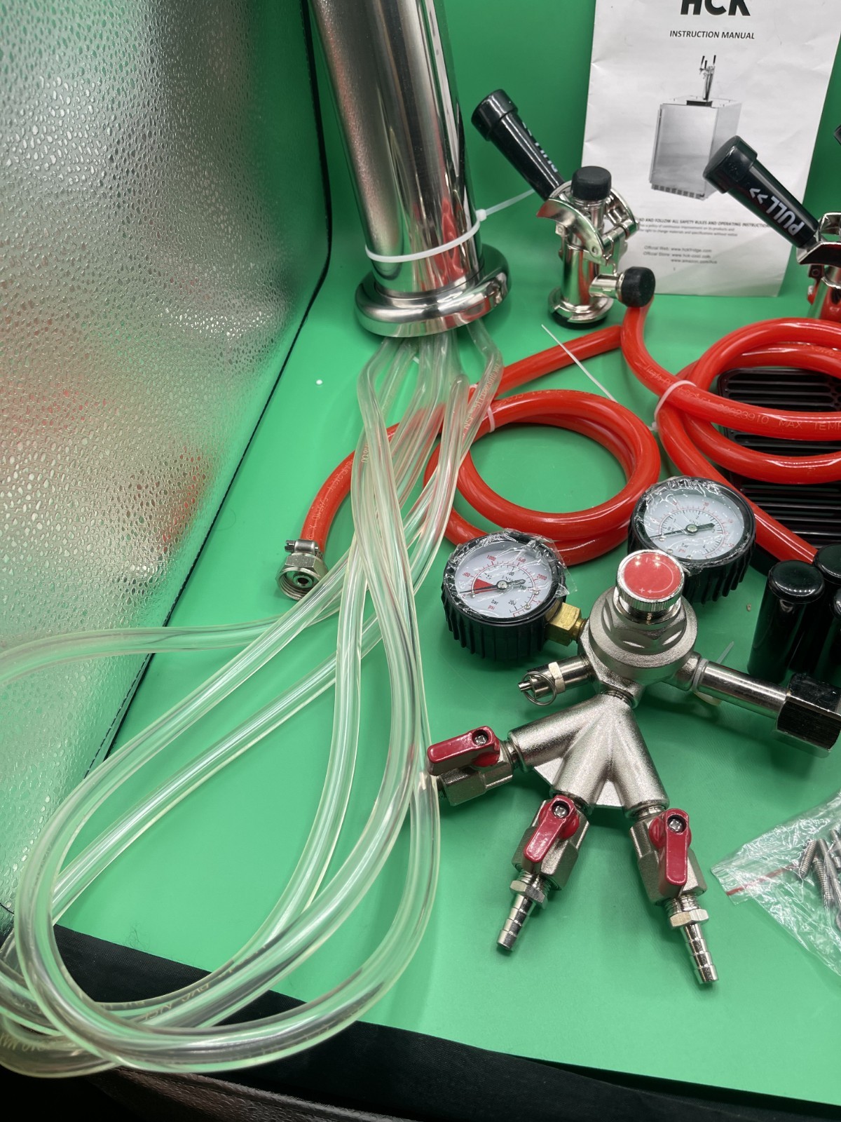 HCK Triple Tap Beer Kegerator Conversion Kit Stainless Tower w/Regulator