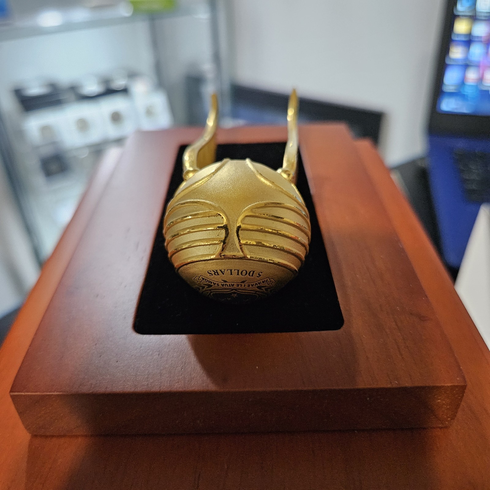 2022 Harry Potter 3D Golden Snitch 3oz .999 Silver 24k GP w/ Display Case