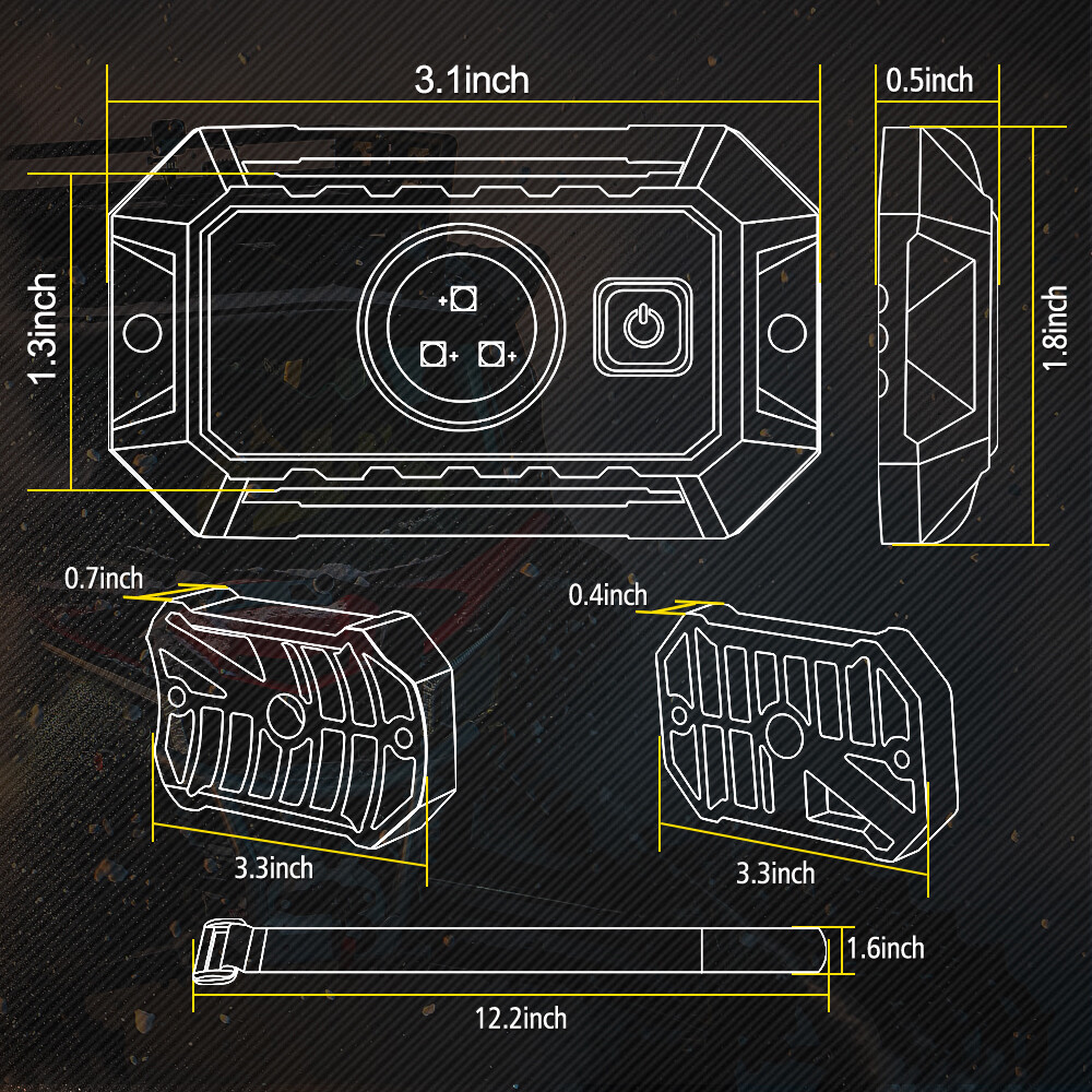 For Polaris Ranger RZR XP 1000 UTV ATV Universal Roll Bar Mount LED Dome Light
