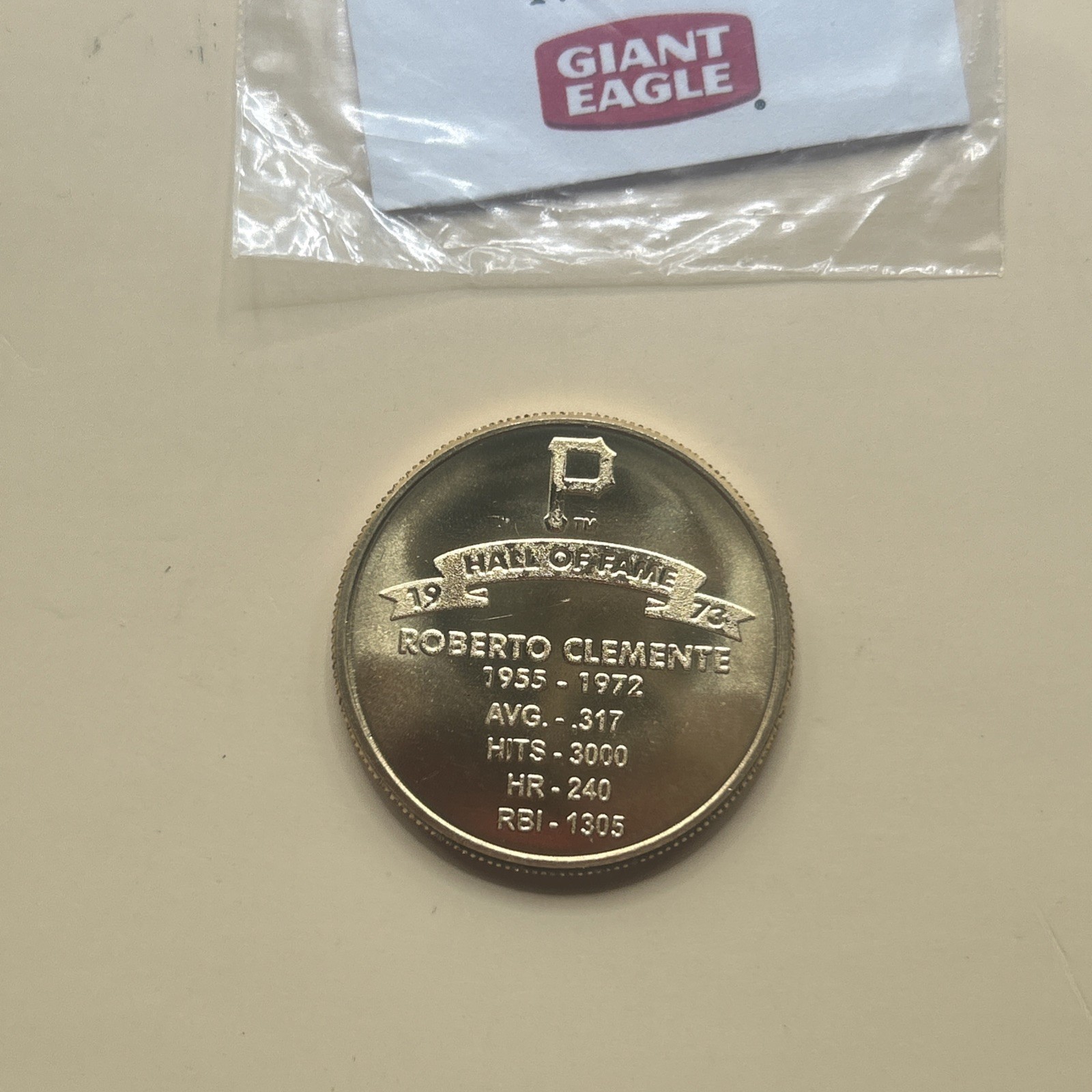 Roberto Clemente 2007 Giant Eagle Coin HOF 1973 UNGRADED Pittsburgh Pirates MLB