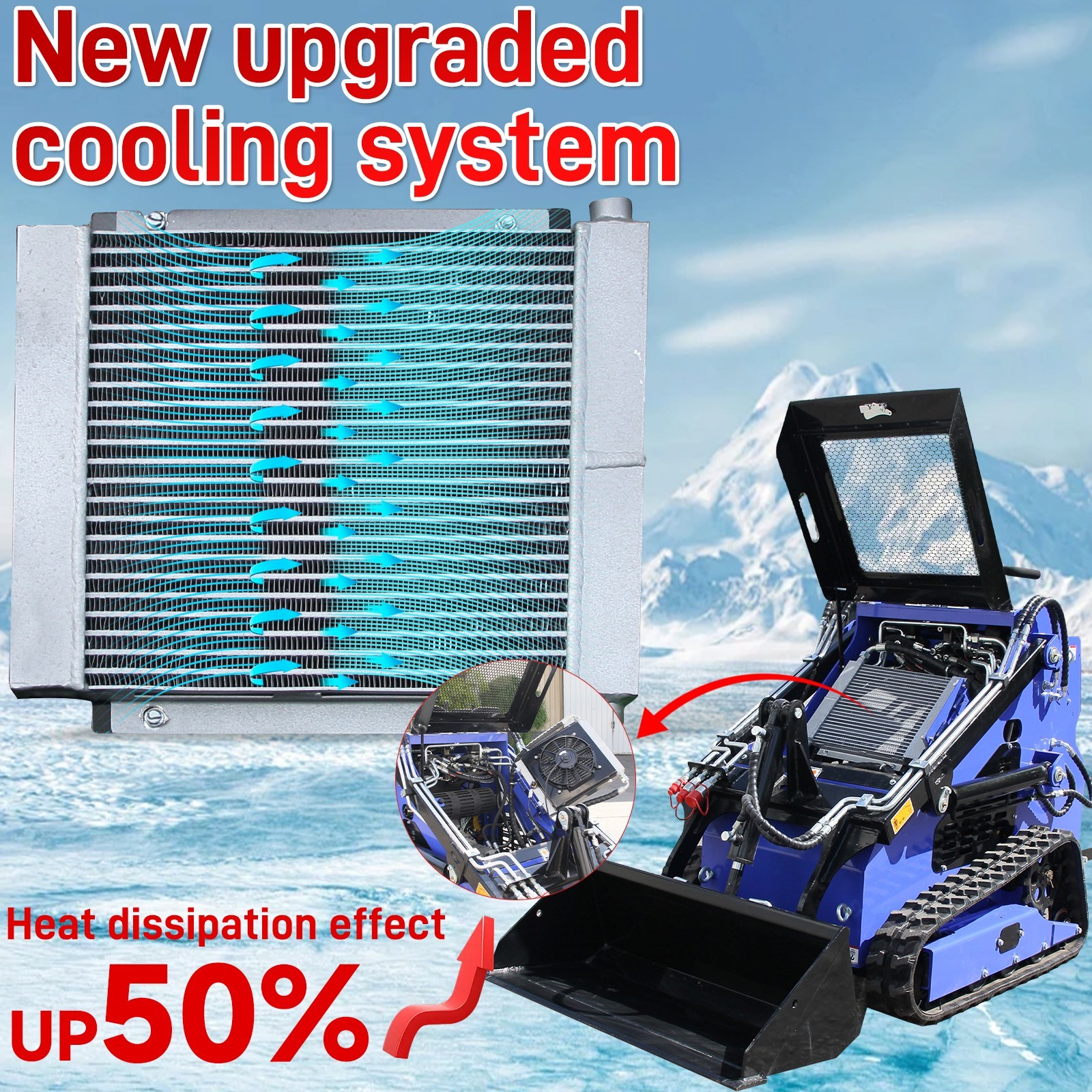 Mini Skid Steer 22HP Twin Cylinder Tracked Loader Rotarydri