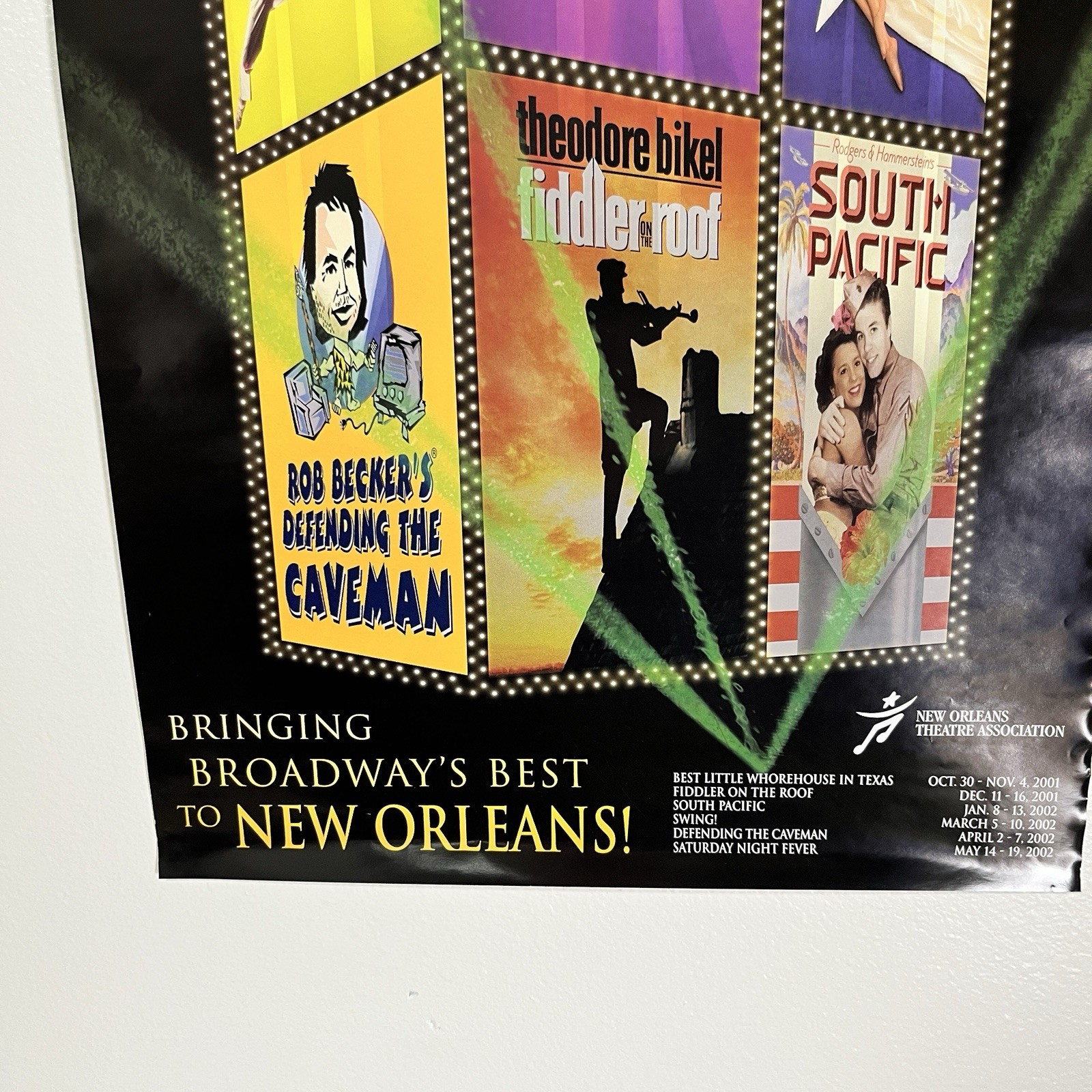 Broadway New Orleans 2001 Poster Premium Seat Holder Fiddler South Pacific