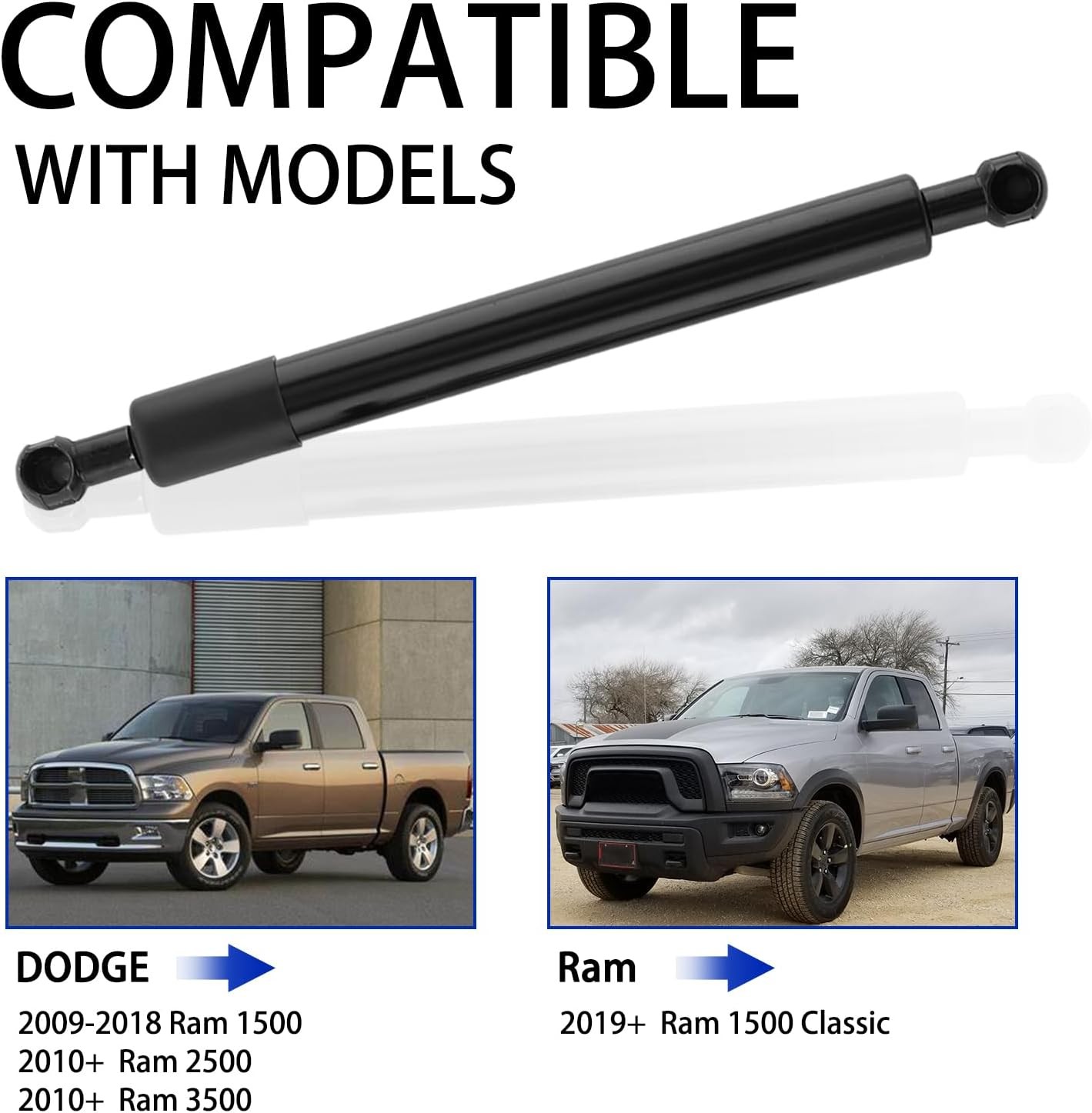 Truck Tailgate Assist, Compatible with Ram 1500 2009-2018, Ram 2500 3500 2010-20