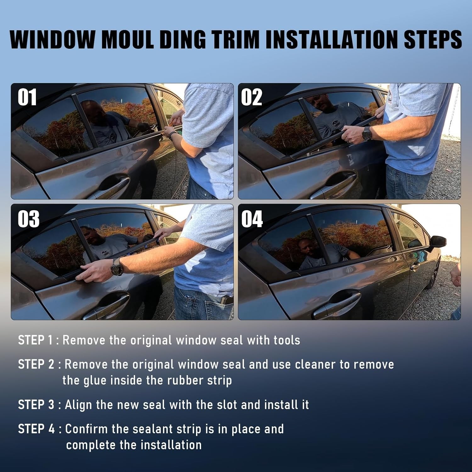 Car Window Weather Stripping Molding Trim Belt,Compatible with Honda Civic 2016