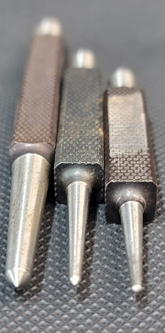 3 Piece Starrett Center Punch Set 264A, 264B, 264E