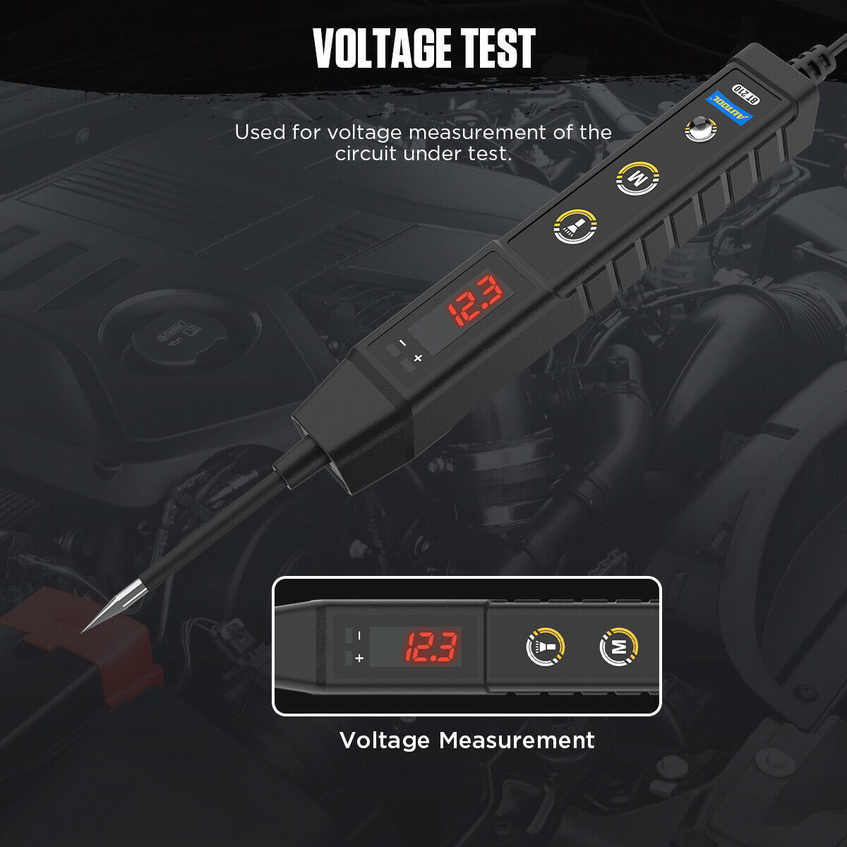 Circuit Tester 9-30v Dc Automotive Test Light Bidirectional Voltage Fuse Tester
