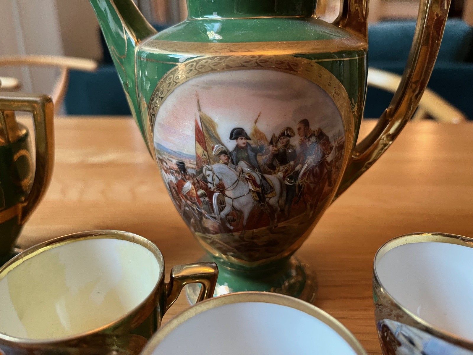 Vintage Royal Vienna Carlsbad Napoleonic Tea Set Service For 6 With Platter