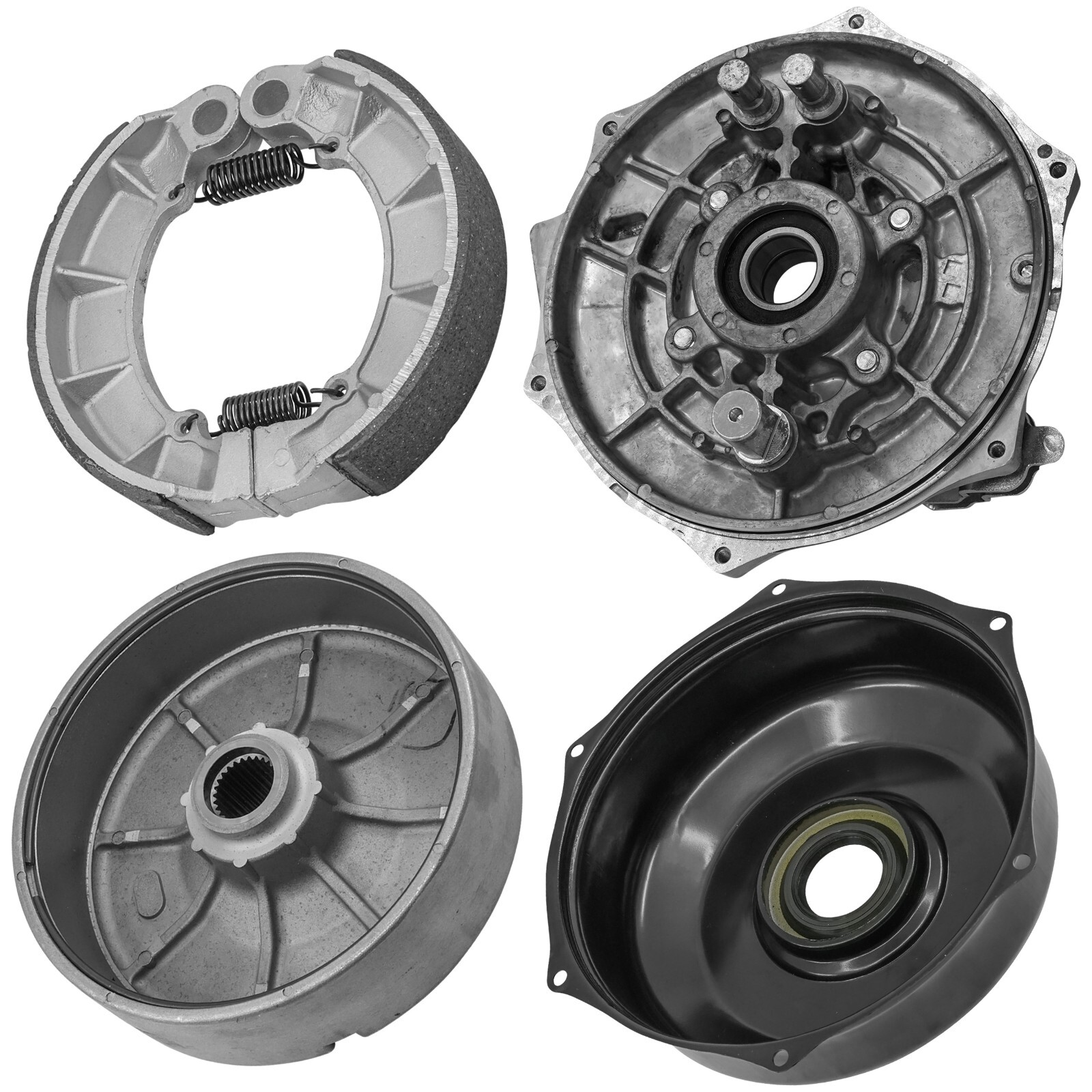 2001-14 Rear Brake Panel & Drums With Shoe For Honda Foreman Rubicon 500 TRX500