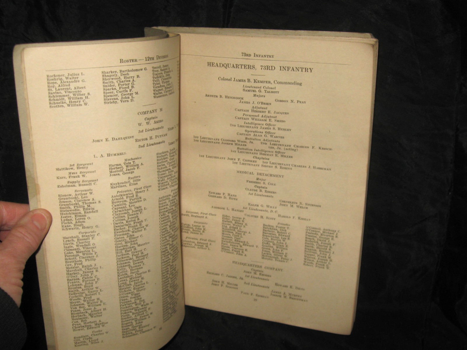 WWI Roster of Plymouth (12th) Division, Camp Devens, Mass. 1918