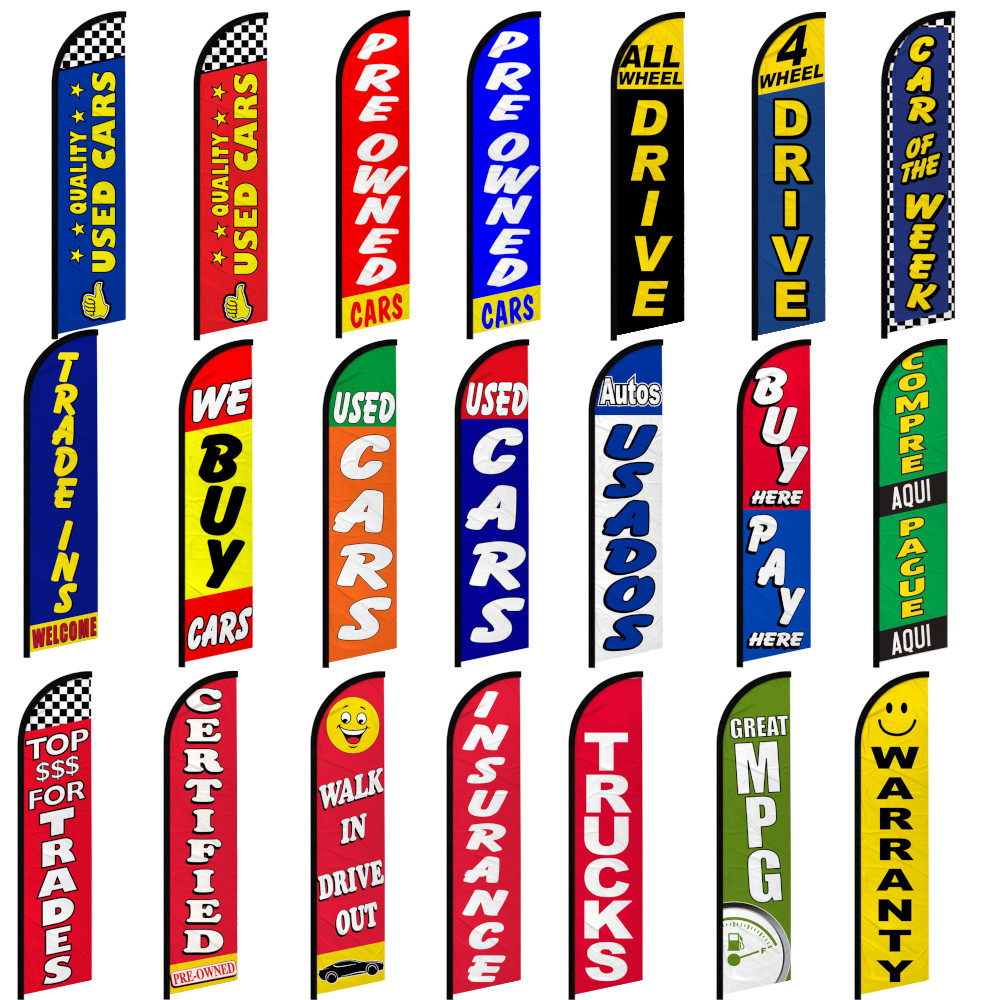 Car Dealership Windless Swooper Full Curve Flag Auto Dealership