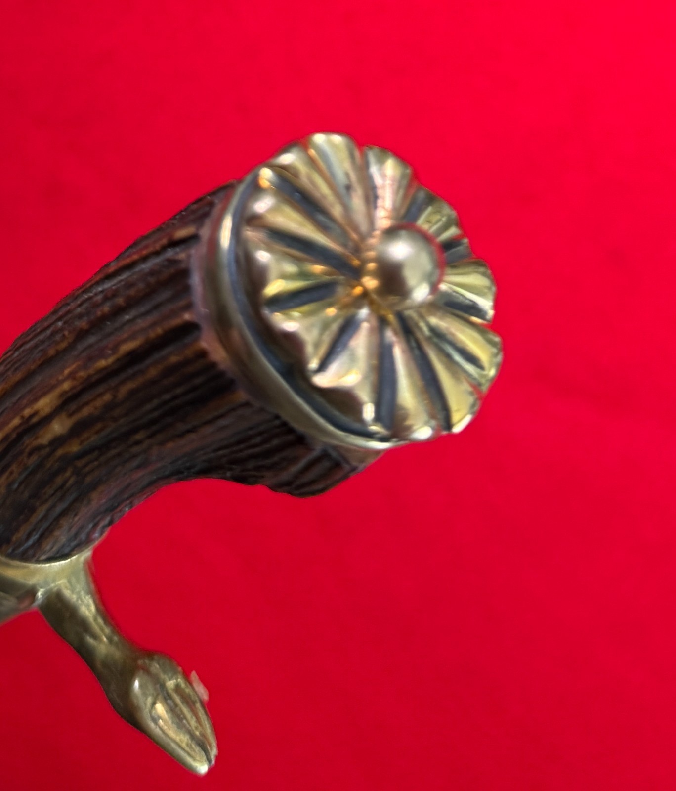 19th Century Imperial Hunting Sword Cutlass w/Scabbard and Stag Grip Very Rare