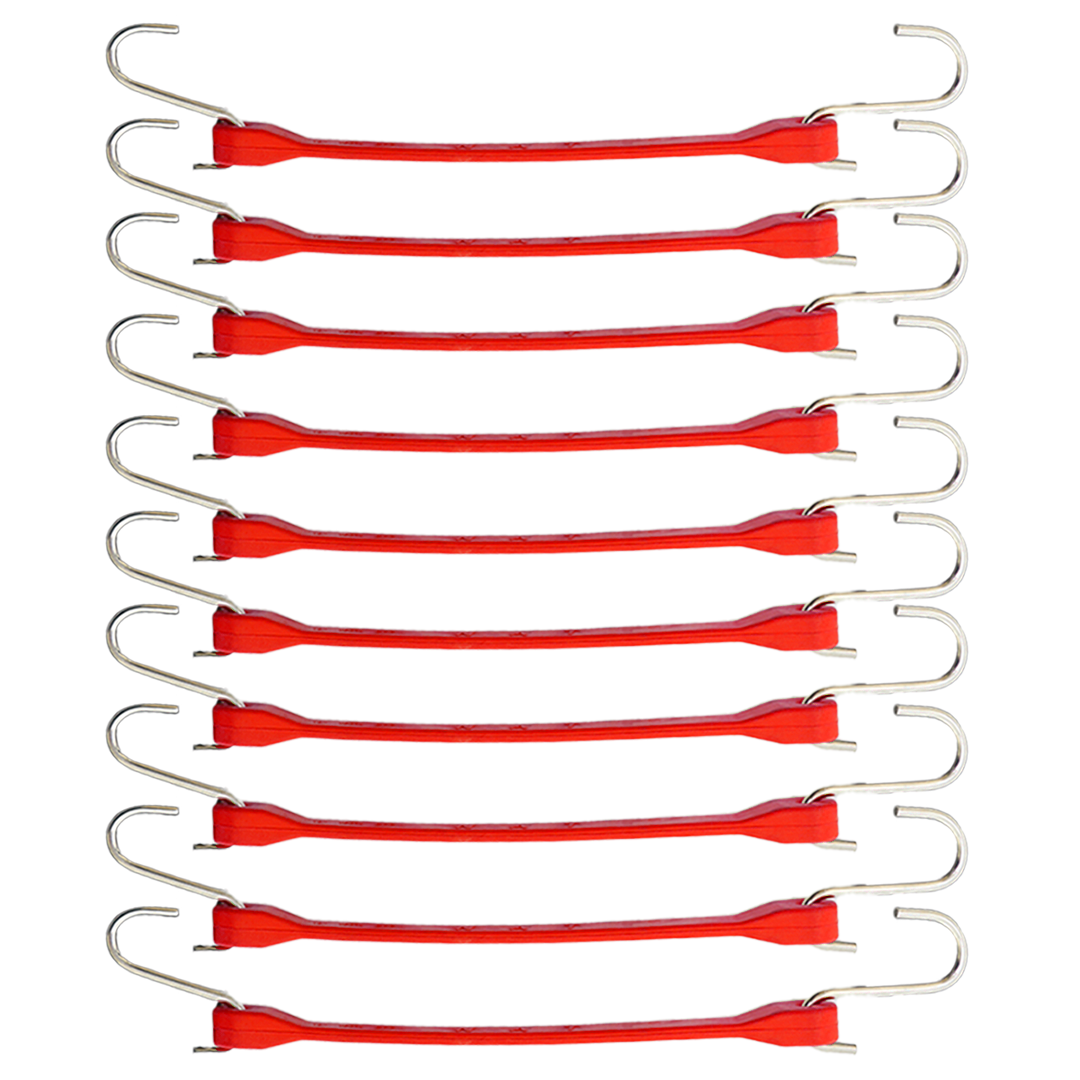 Boxer Red EPDM Tarp Strap 15" Color - 10 Pack - Bungee Cords Heavy Duty