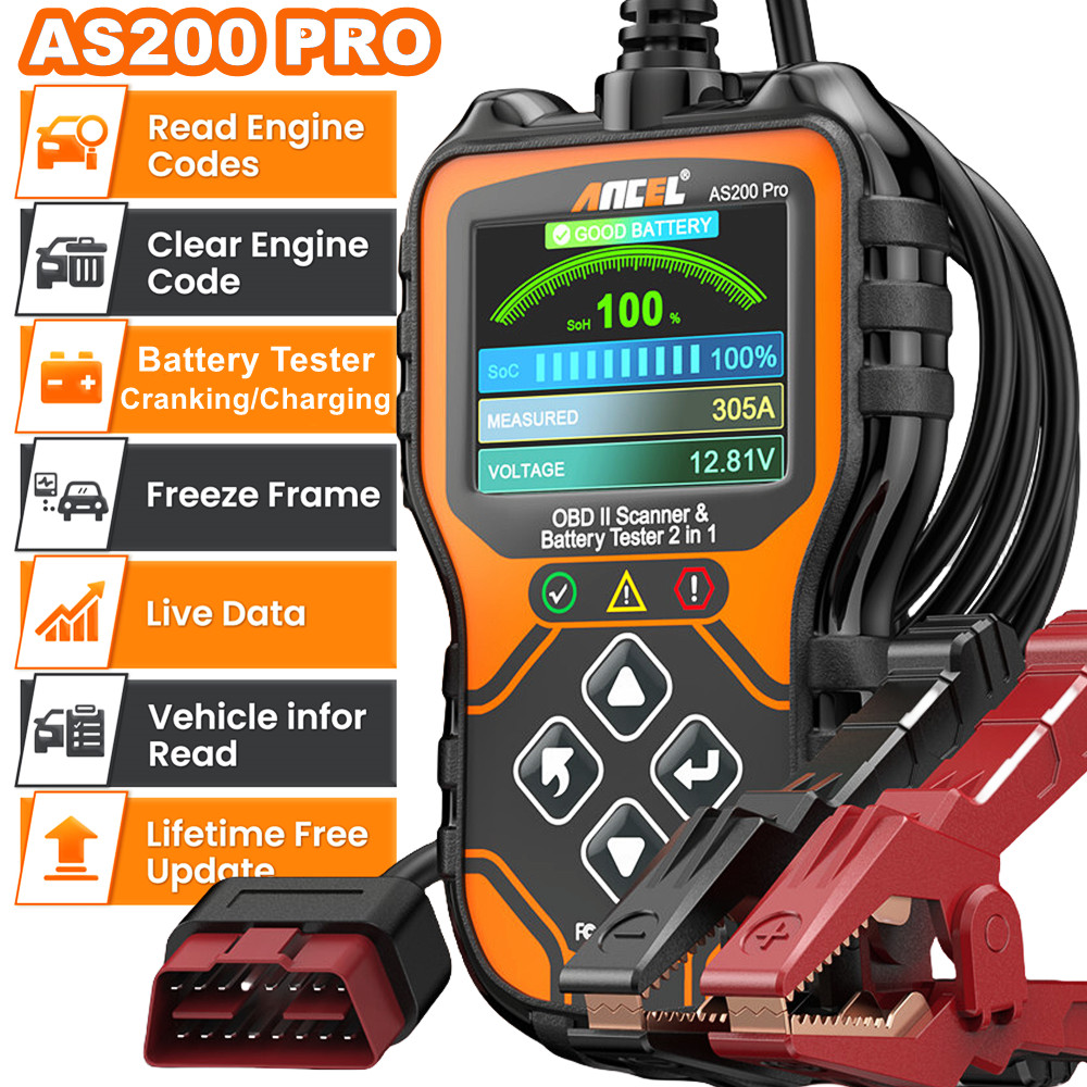 ANCEL AS200 PRO OBD2 Scanner Code Reader OBD II Check Engine Car Diagnostic Tool