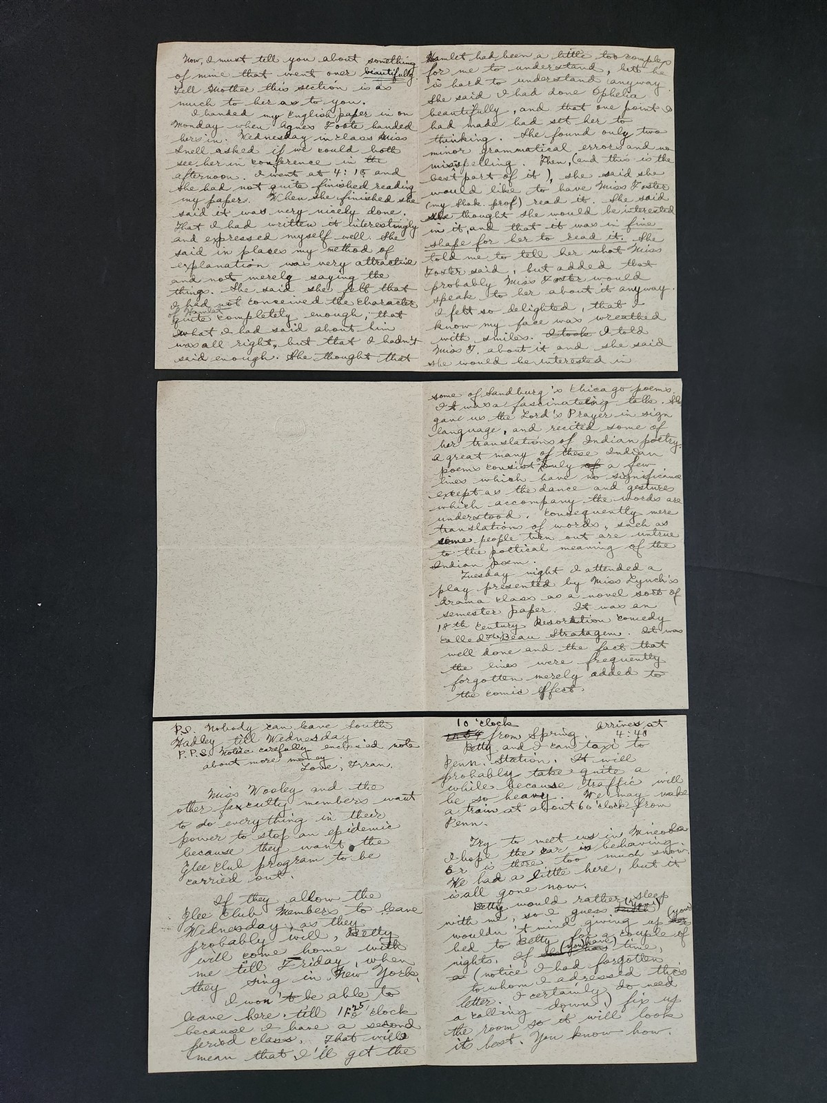 1920s antique LETTER LOT mineola ny FRANCES WHITTY from MOUNT HOLYOKE COLLEGE