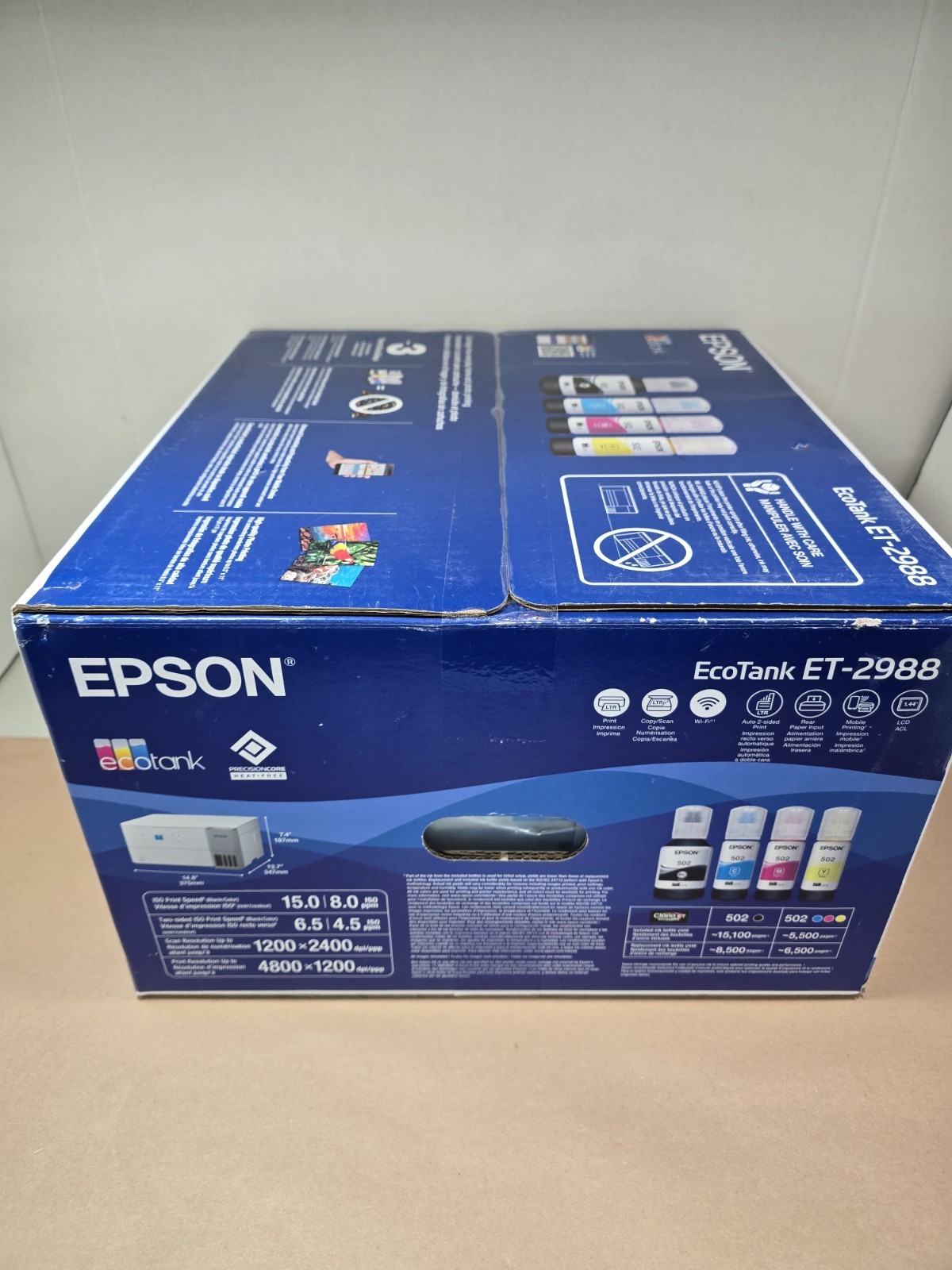 EPSON ECOTANK ET-2988 WIRELESS ALL-IN-ONE COLOR SUPERTANK PRINTER