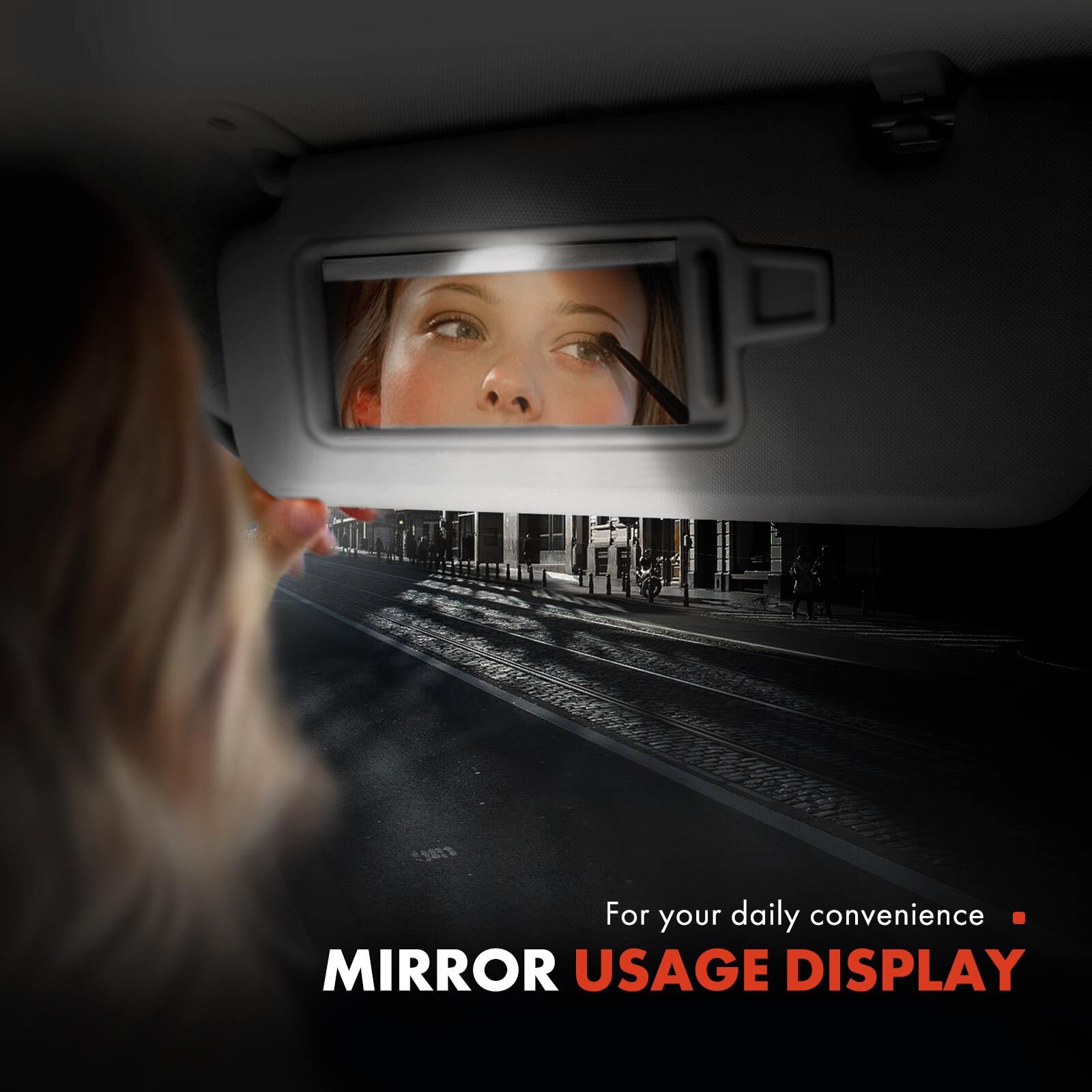 Gray Left Driver Sun Visor with Mirror & Light for Toyota Highlander 2014-2019