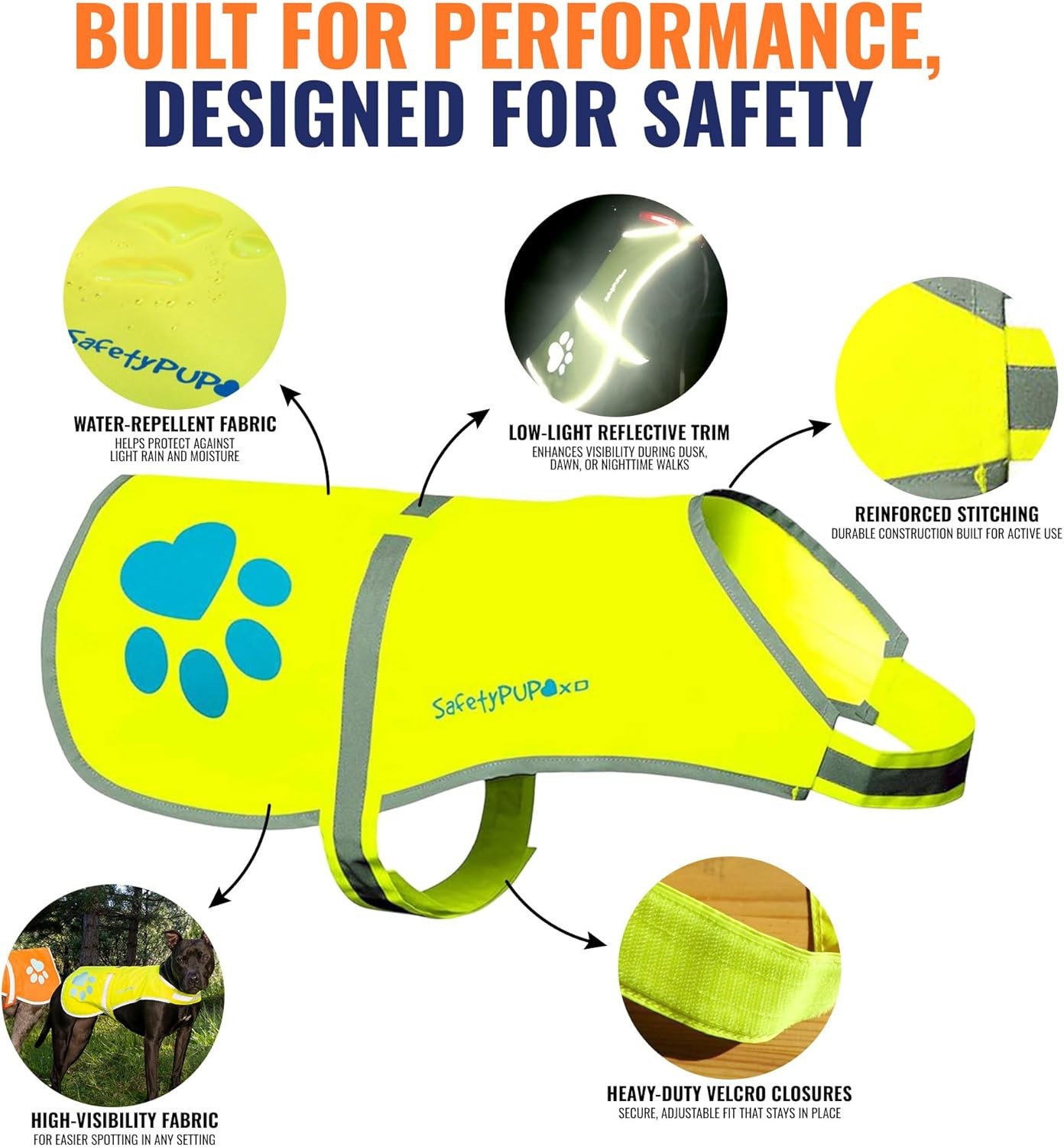 SafetyPUP XD Dog Reflective Vest Hi-Vis Visibility Vest