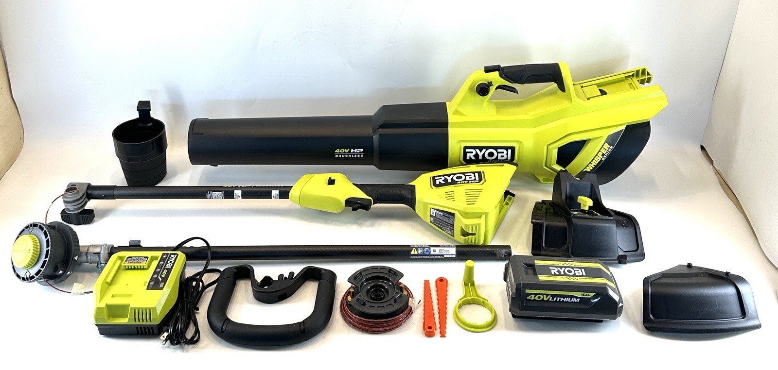 Ryobi 40V HP 650 CFM Blower & 16 in String Trimmer W/ 6 Ah Battery RY40HPCK201K
