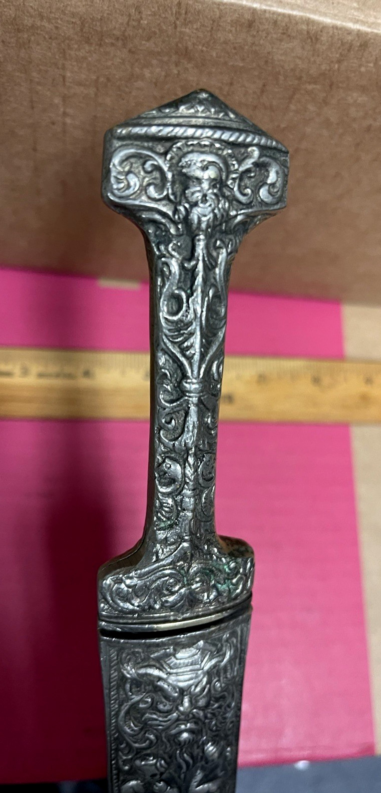 SILVER DAGGER REPLICA 19TH CENTURY GROTESQUE ARABESQUE HANS HOLBEIN ITALY