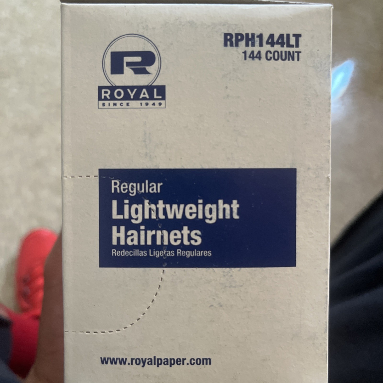 Royal Lightweight Hairnets 24” Black Latex Free RPH144LTDB 1 Boxes (144 count)