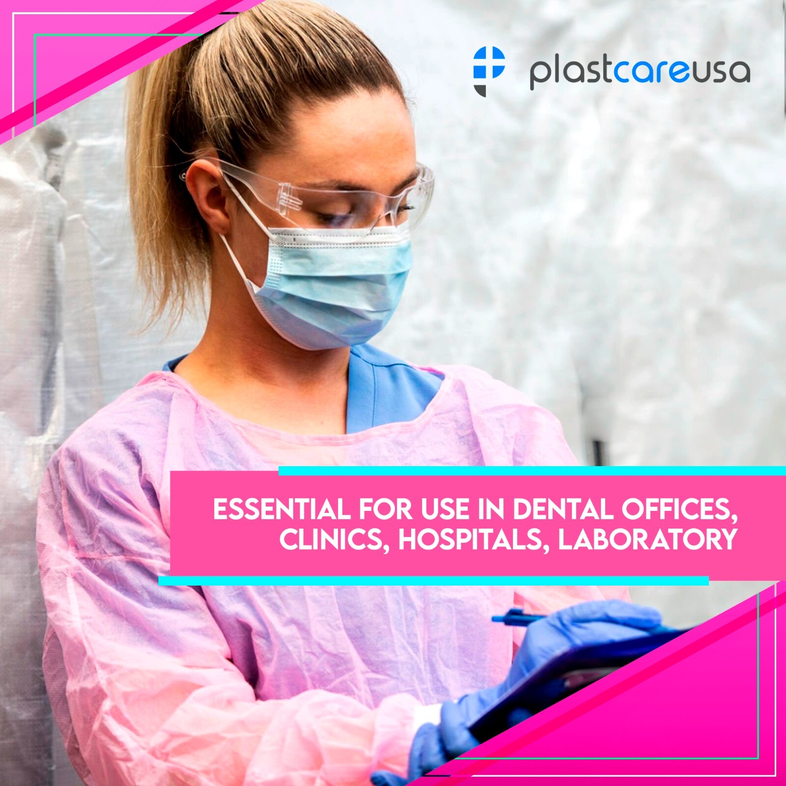 50 Pink 30g Disposable Isolation Gowns for Medical Lab Hospital, Knitt Cuff