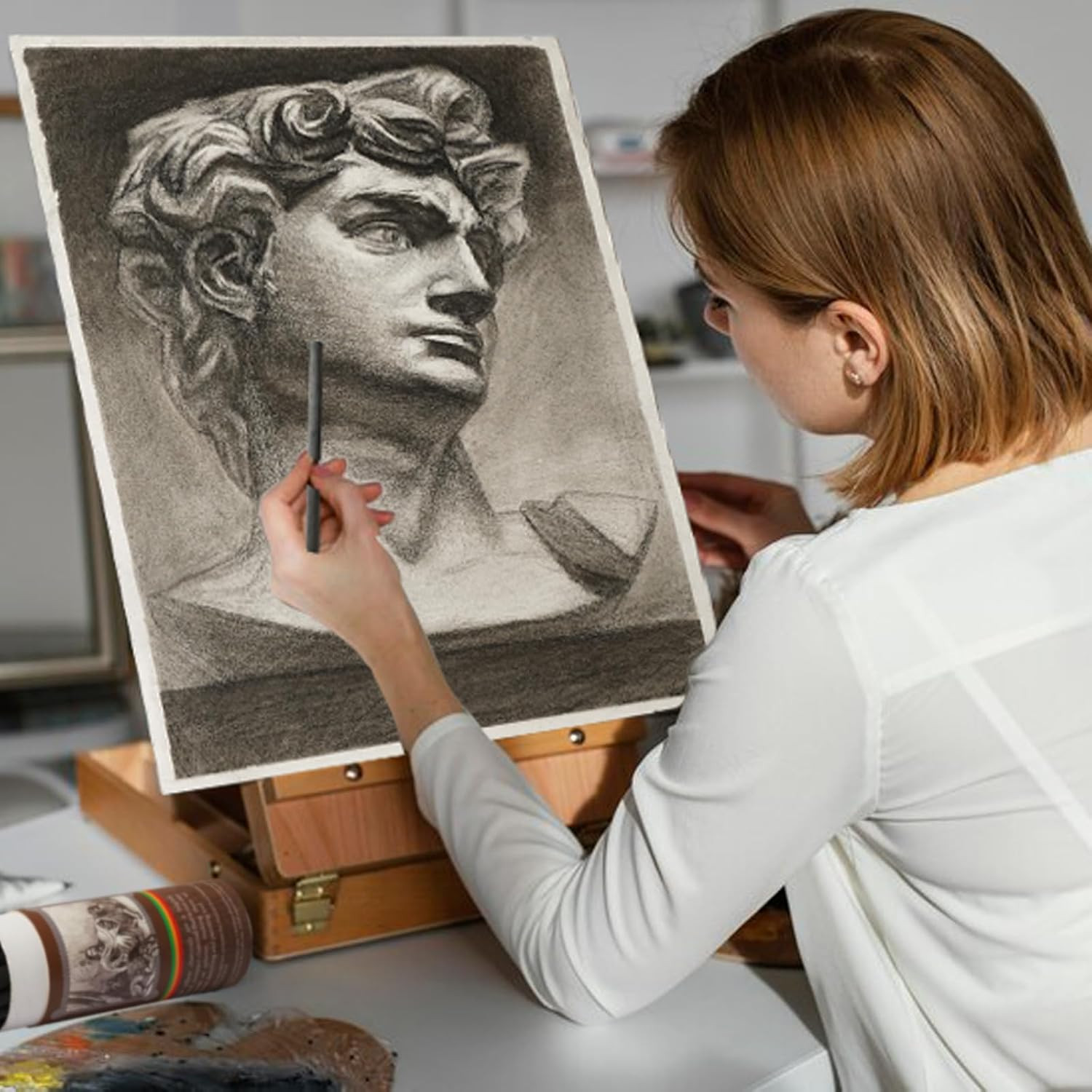 25 PCS Willow Charcoal Sticks, Ideal for Artists, Beginners, Students, Perfect f