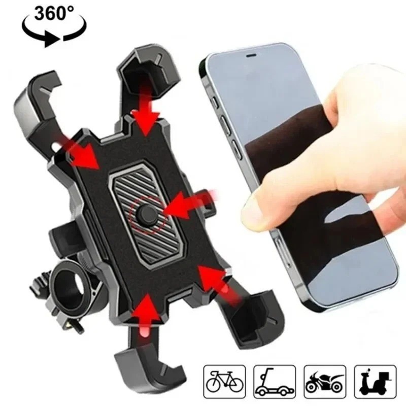 Motorcycle Phone Mount Auto Lock 100mph Military Anti-Shake Bike Phone Holder