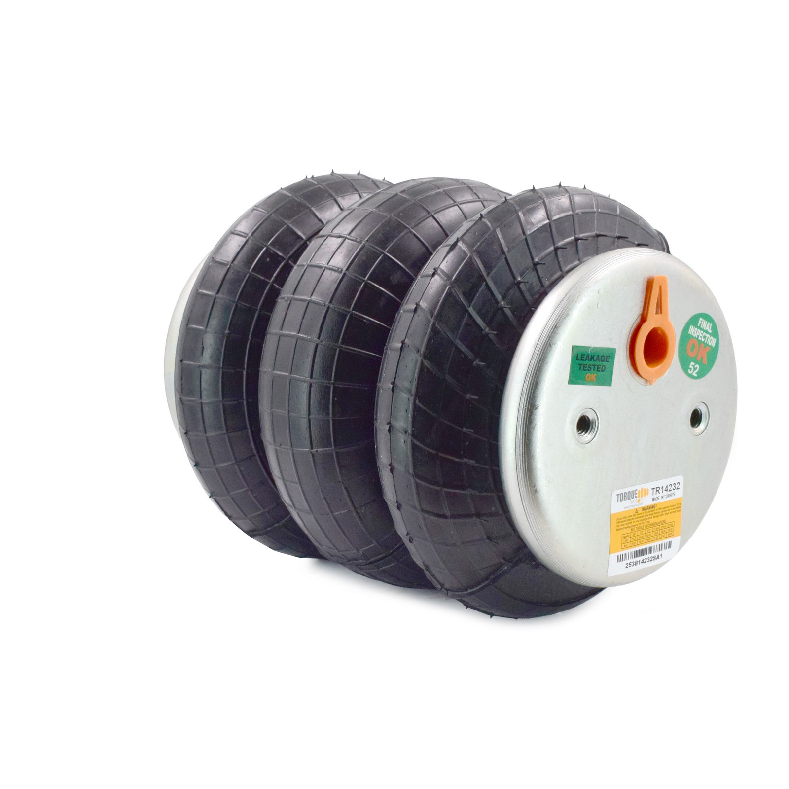 Universal Air Spring Bag Replacement 1/2" NPT Single Port Triple Bellow 2600 lbs