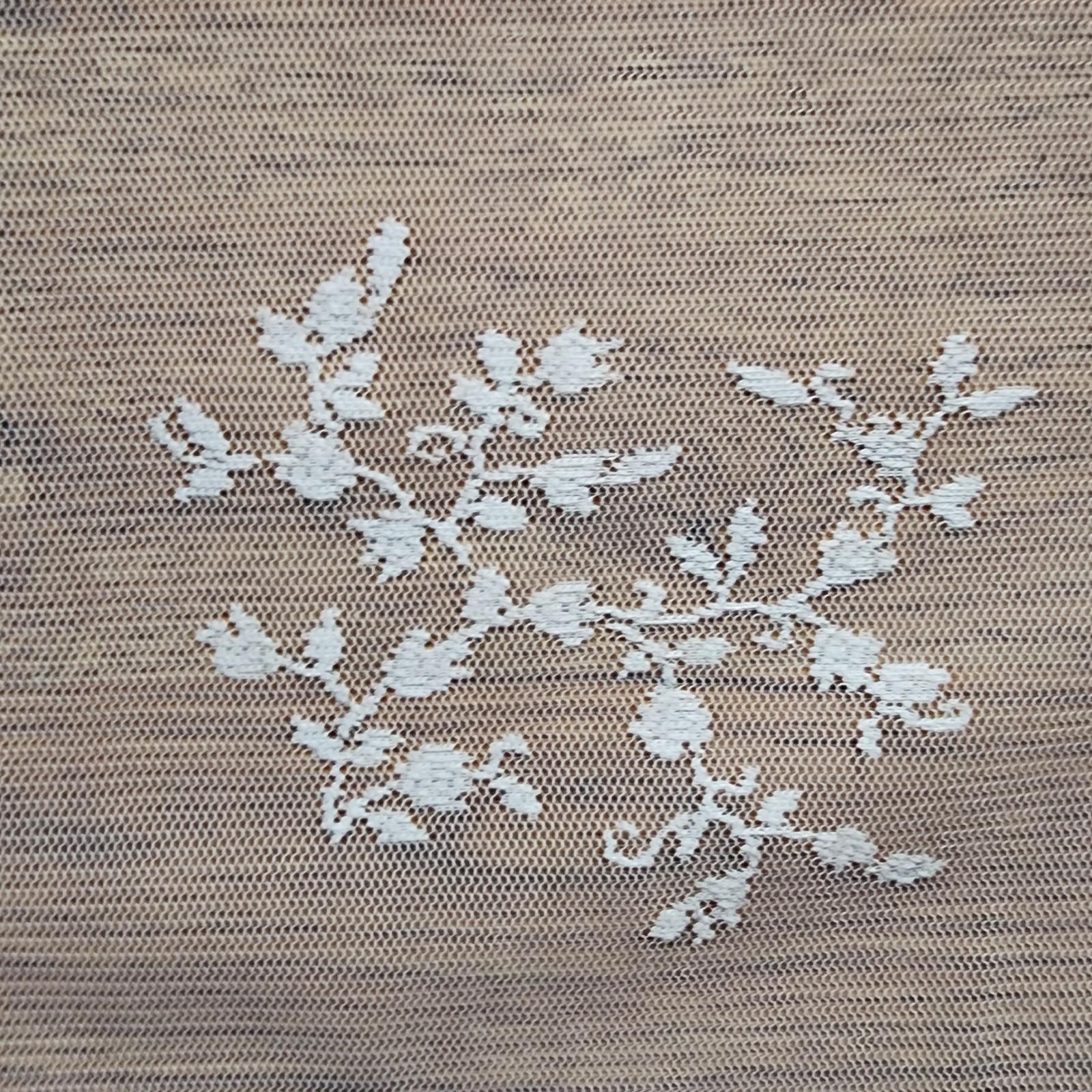 Vintage Pair Floral Lace Curtain Panel Cottagecore Sheer Window Covering READ