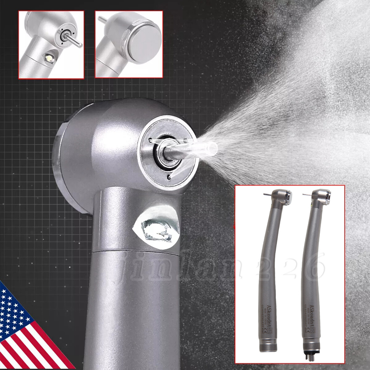 NSK Style Dental Fiber Optic LED E-generator high speed handpiece 2 Hole 4 Hole
