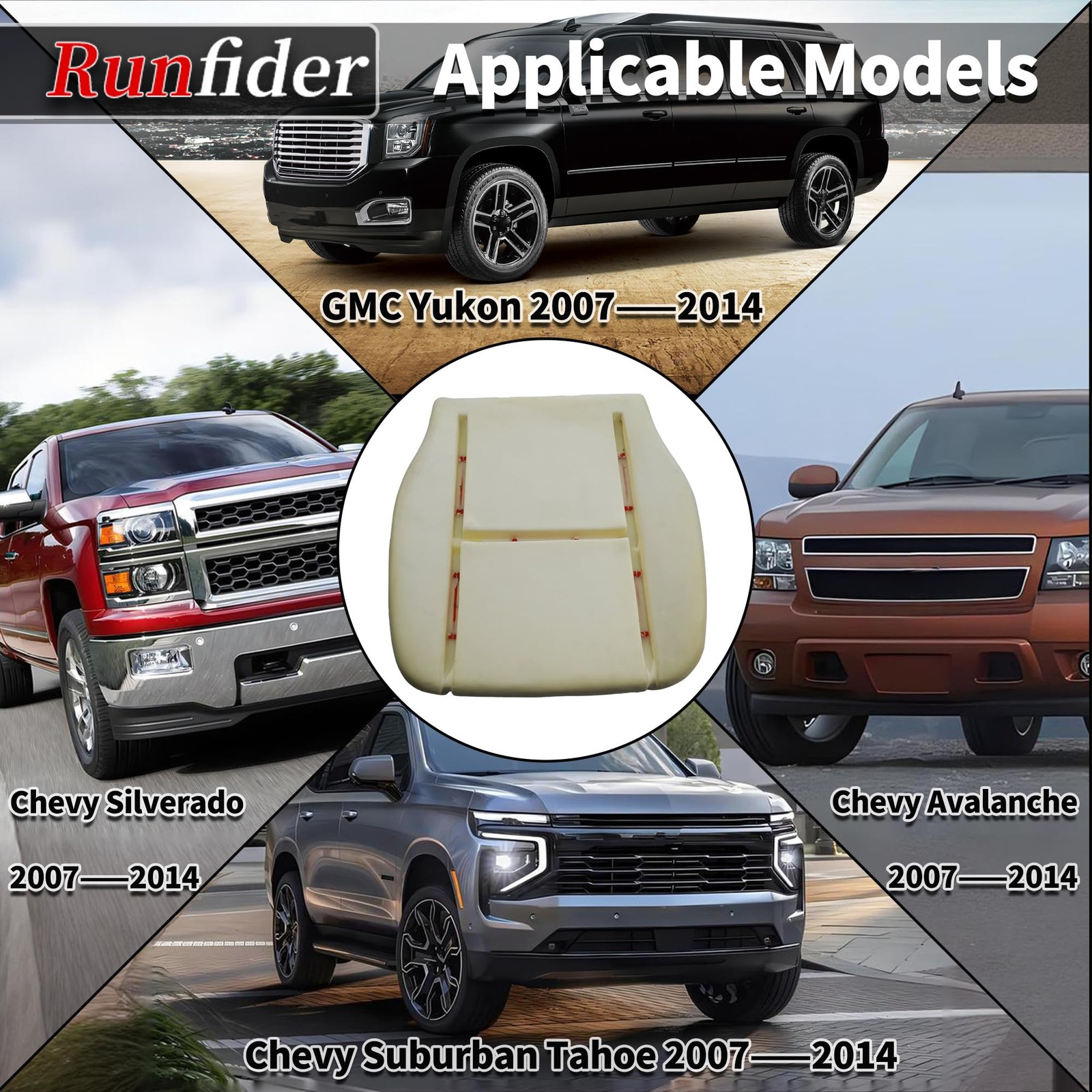 Driver Side bottom Replacement Seat Foam Cushion Seat Foam Pad Compatible wit...