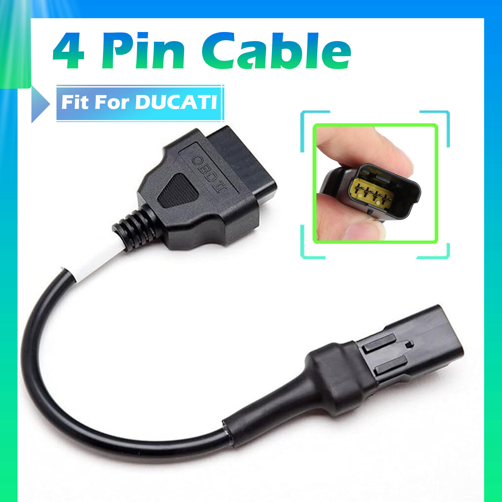 4 Pin to 16Pin OBD2 Diagnostic Cable Scanner Adapter Tool For DUCATI Motorcycle