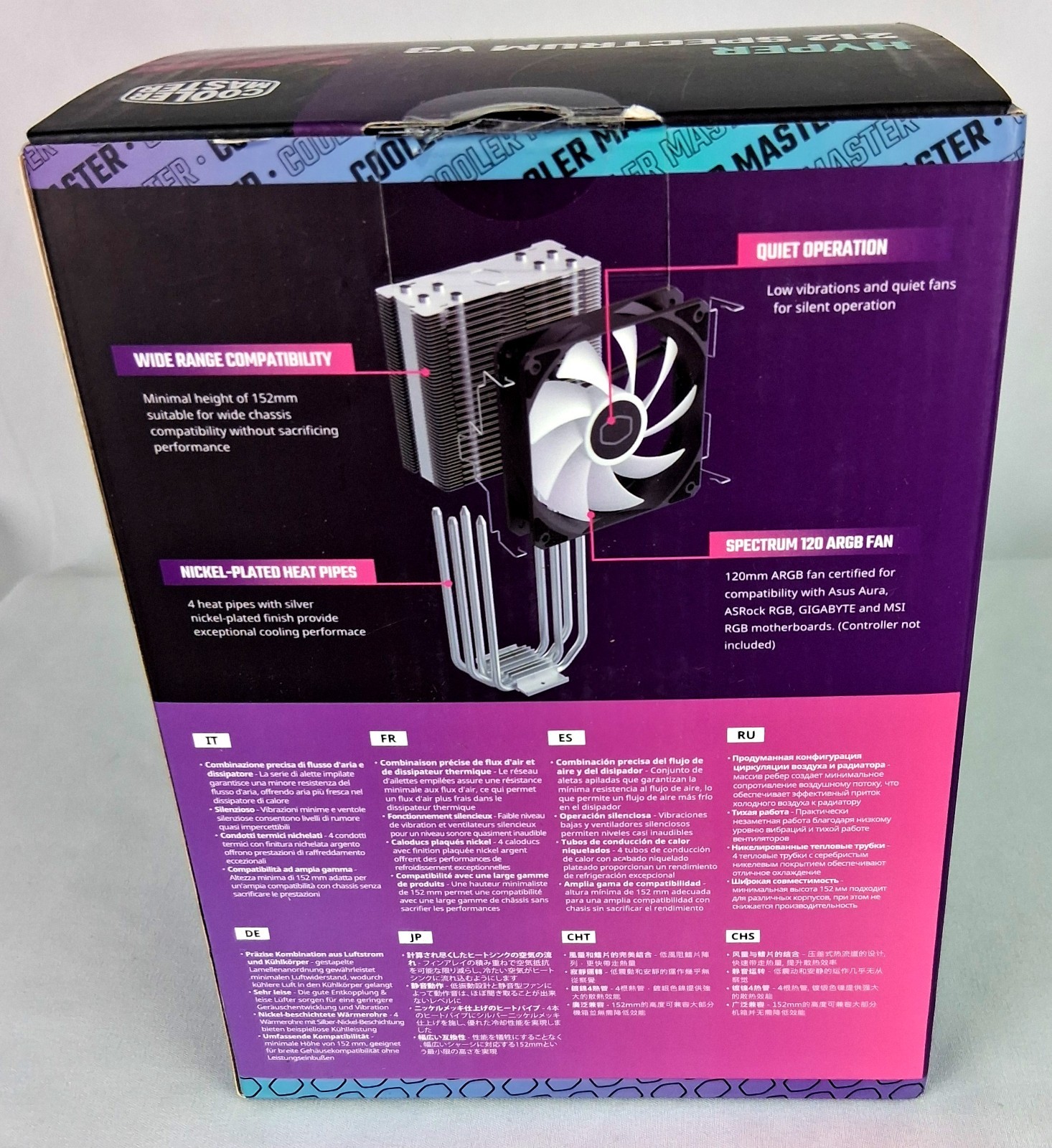 Cooler Master Hyper 212 Spectrum V3 CPU Cooler - 120mm Fan - Unused