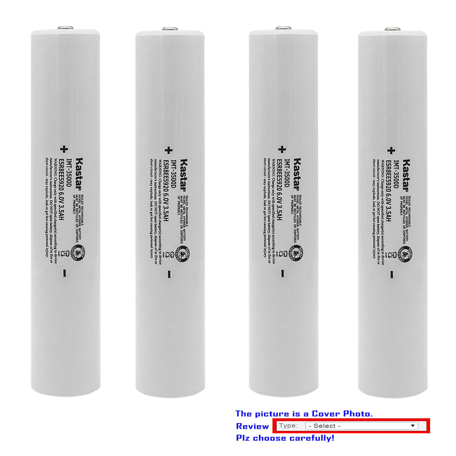 Kastar Battery 6.0V 3.5AH for Intec IMT-3500D, ESR8EE5920, RL1019, RL2019